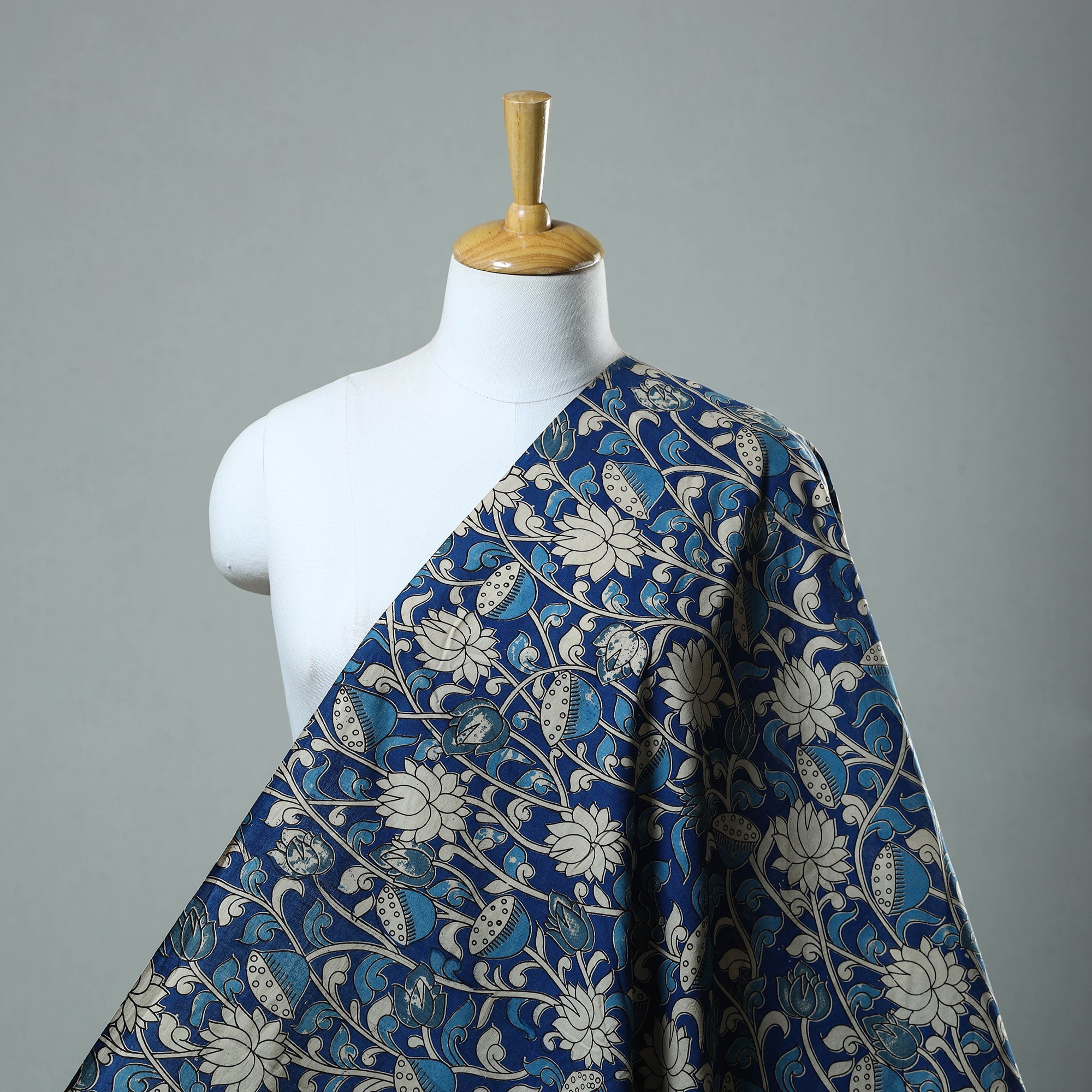 SOUTH KARGHA Blue - Cotton Kalamkari Print Fabric 17