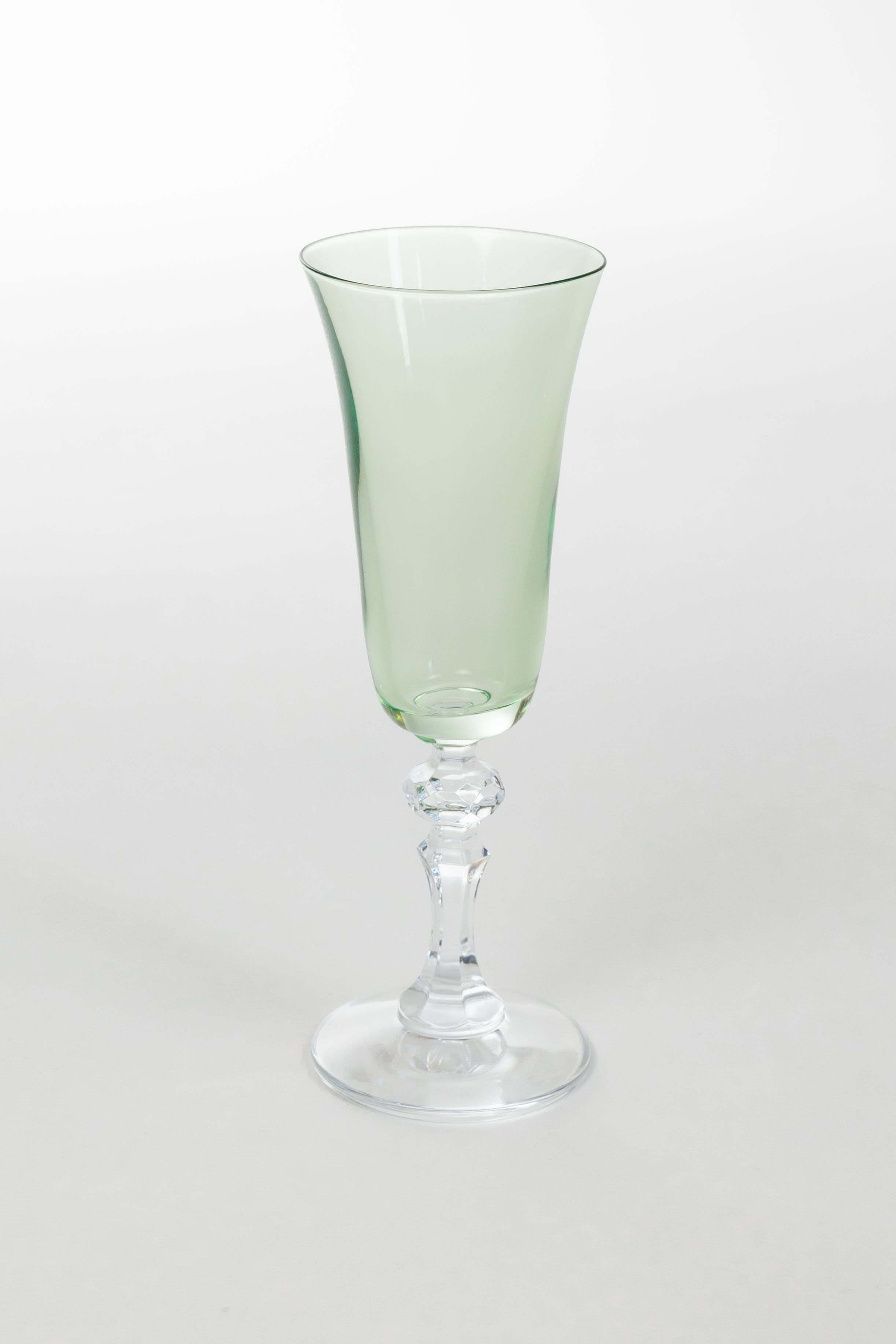 Estelle Colored Glass Estelle Colored Regal Flute With Clear Stem - Set of 6 {Mint Green} - view 4