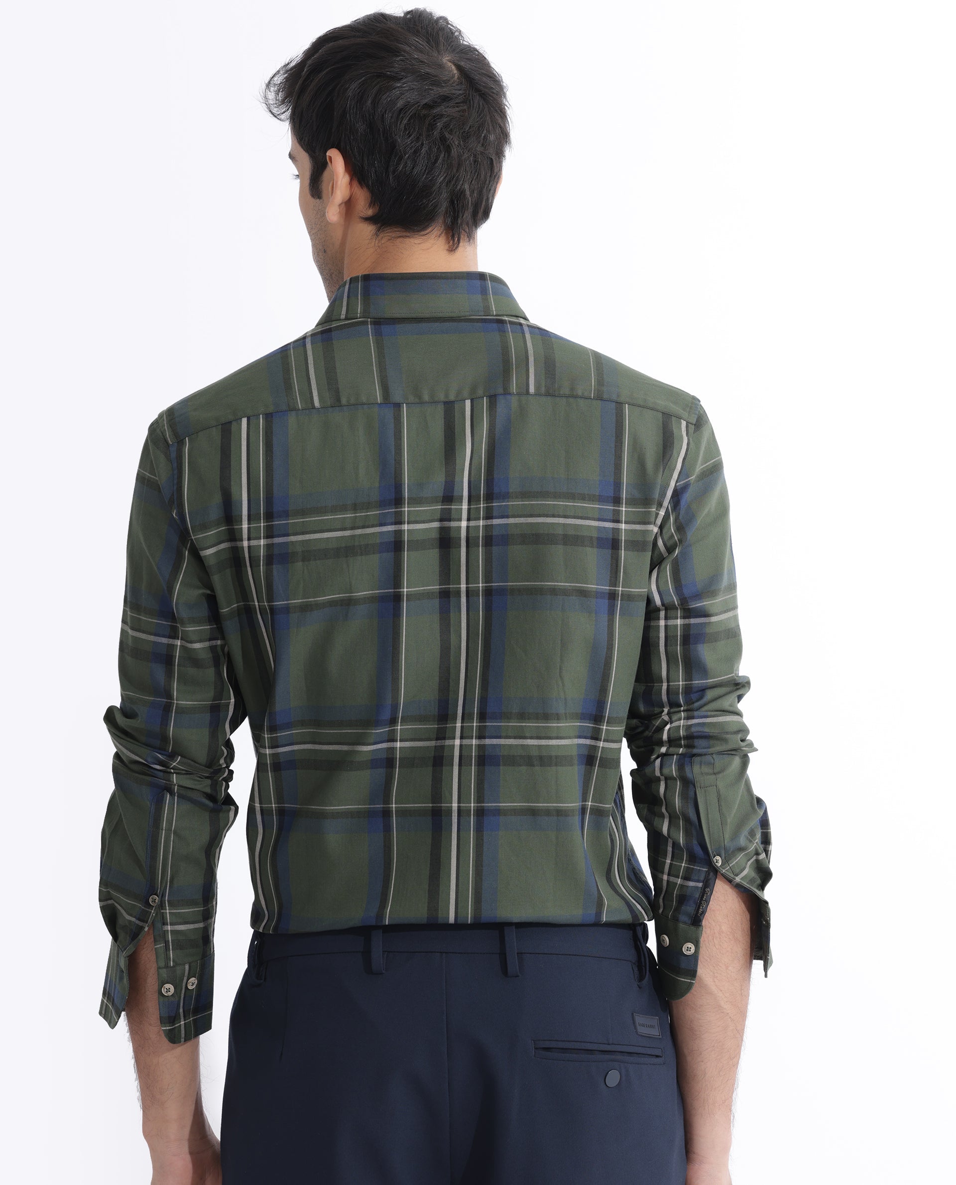 Rare Rabbit Men's Cosen Dark Green Full Sleeves Checks Shirt - view 6