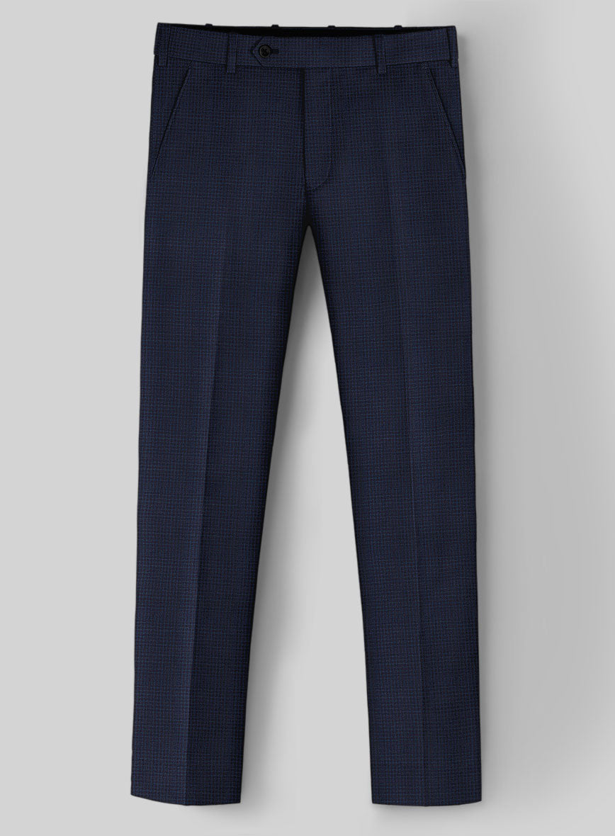 StudioSuits Napolean Alda Gingham Blue Wool Pants