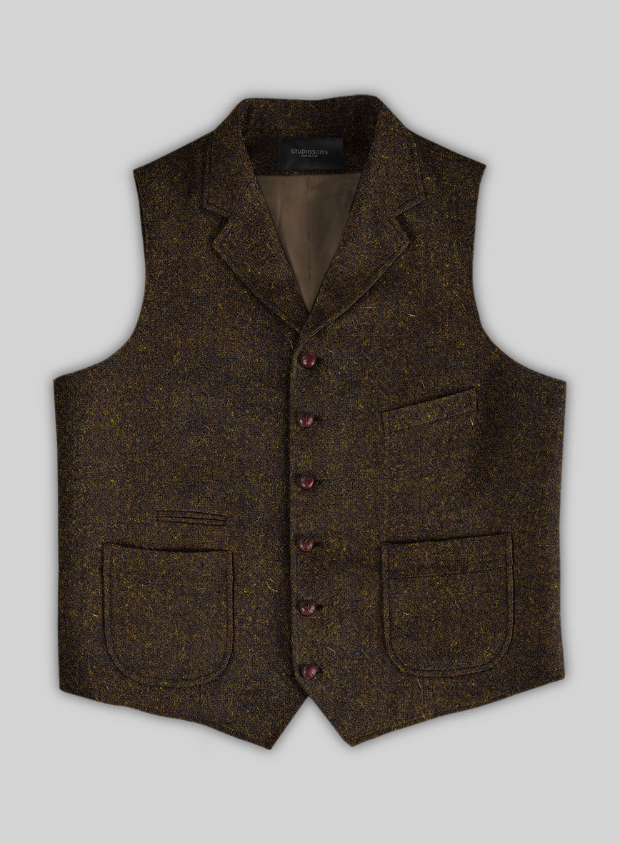 StudioSuits Harris Tweed Melange Dark Brown Hunting Vest