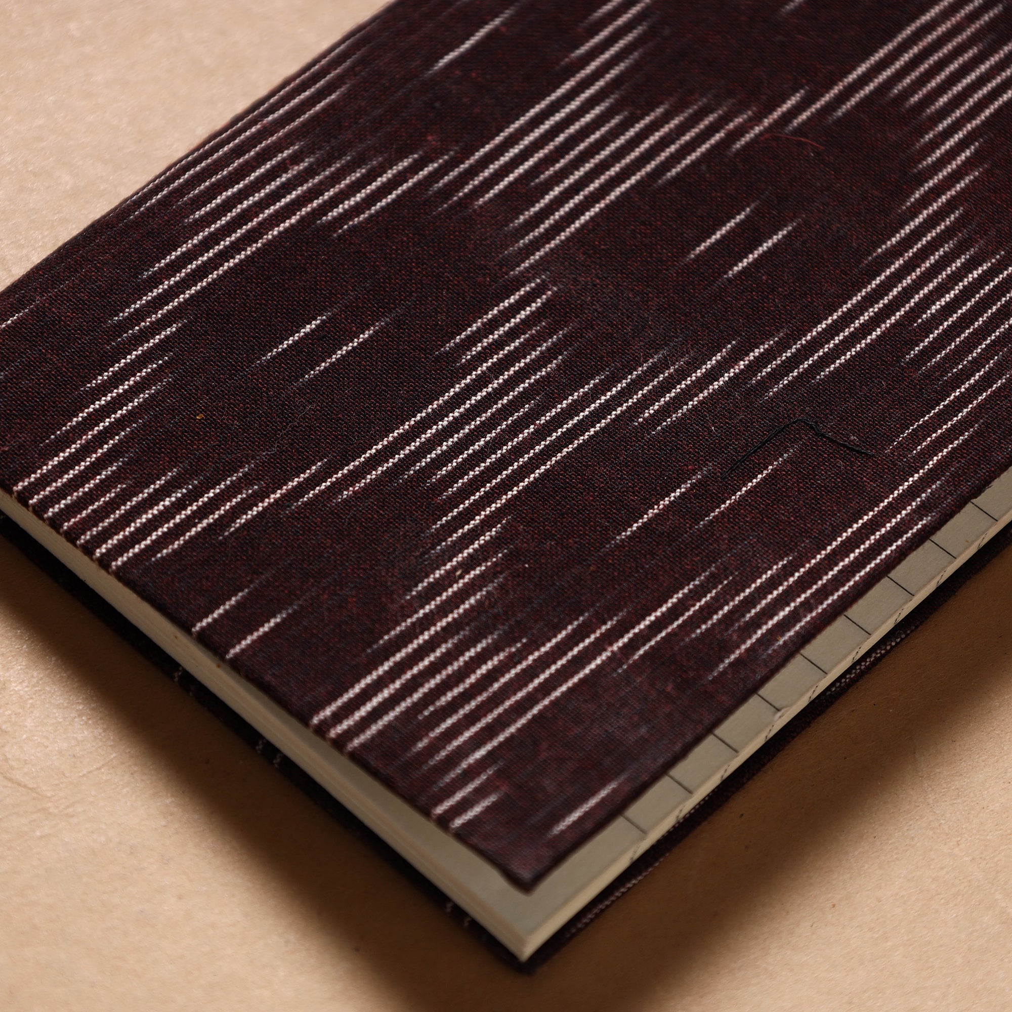 CHUTNEY CRAFT STUDIO Brown - Ikat Fabric Cover Handmade Paper Notebook (7 x 5 in) - view 2