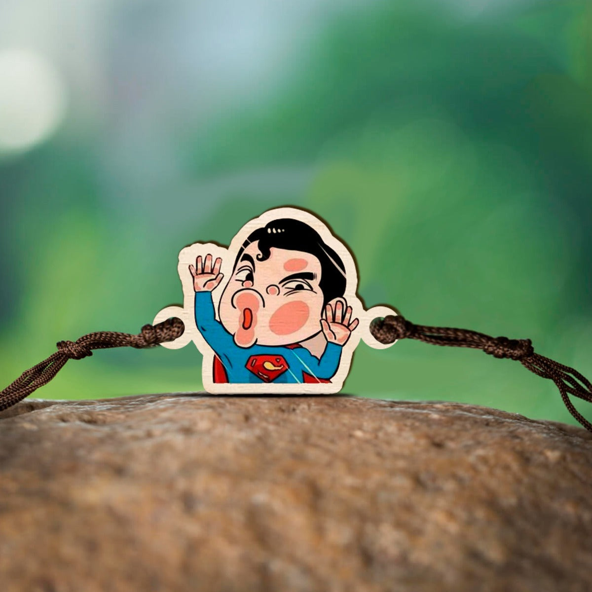 Bigsmall_cc Superman Wooden Rakhi
