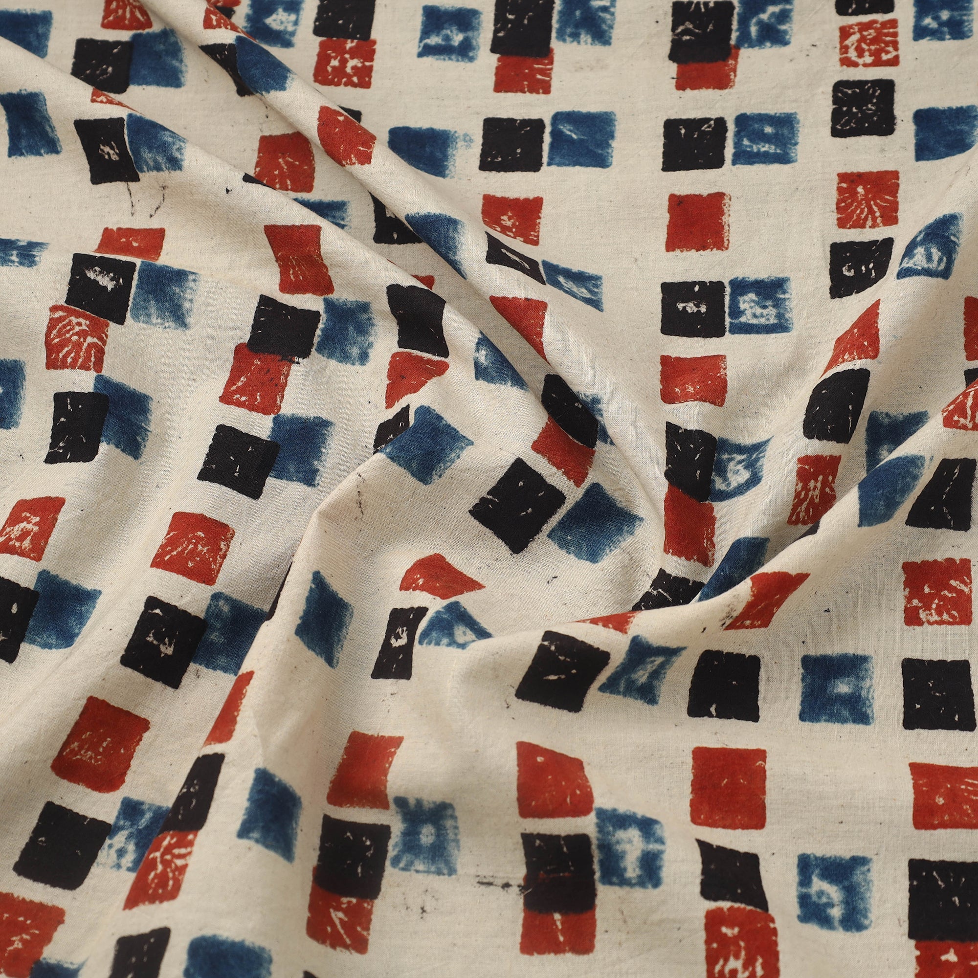 KACHCHH JI CHHAAP Beige - Block Print Cotton Natural Dyed Ajrakh Fabric 11 - view 3