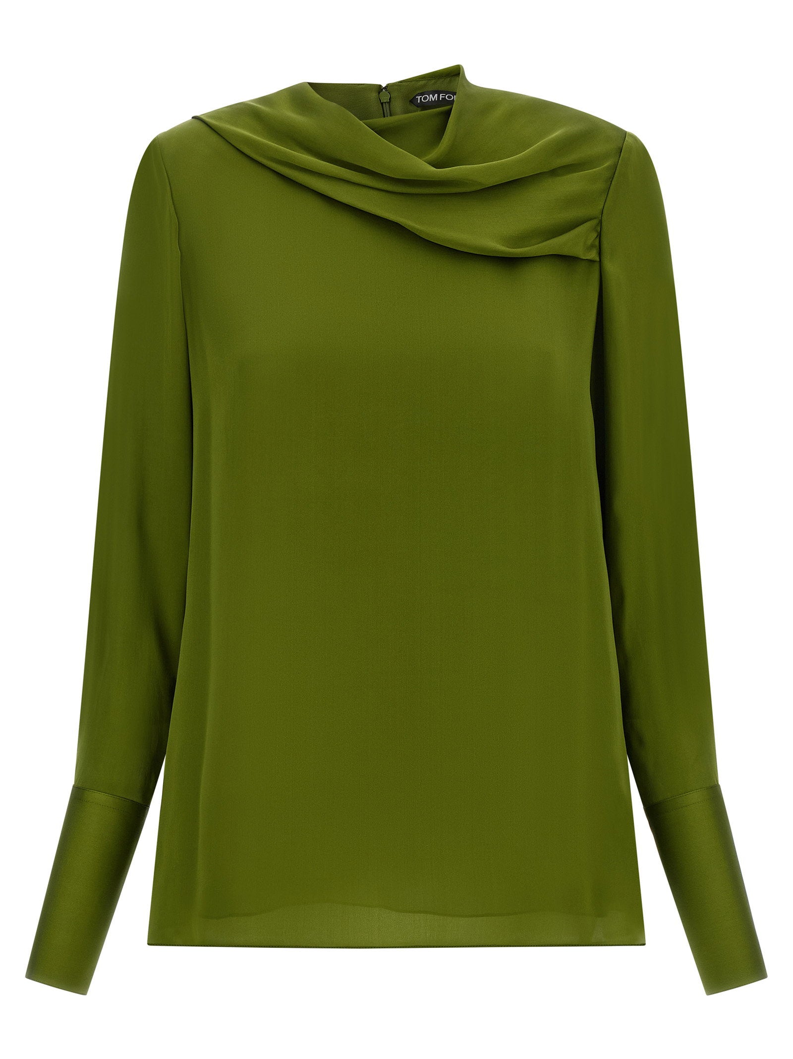 Tom Ford Draped Neck Blouse – 100% silk