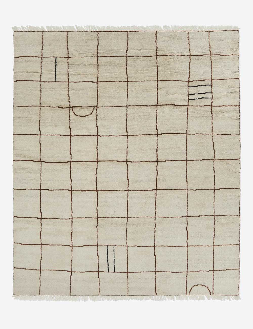 Lulu and Georgia Irregular Grid Hand-Knotted Wool Rug by Sarah Sherman Samuel