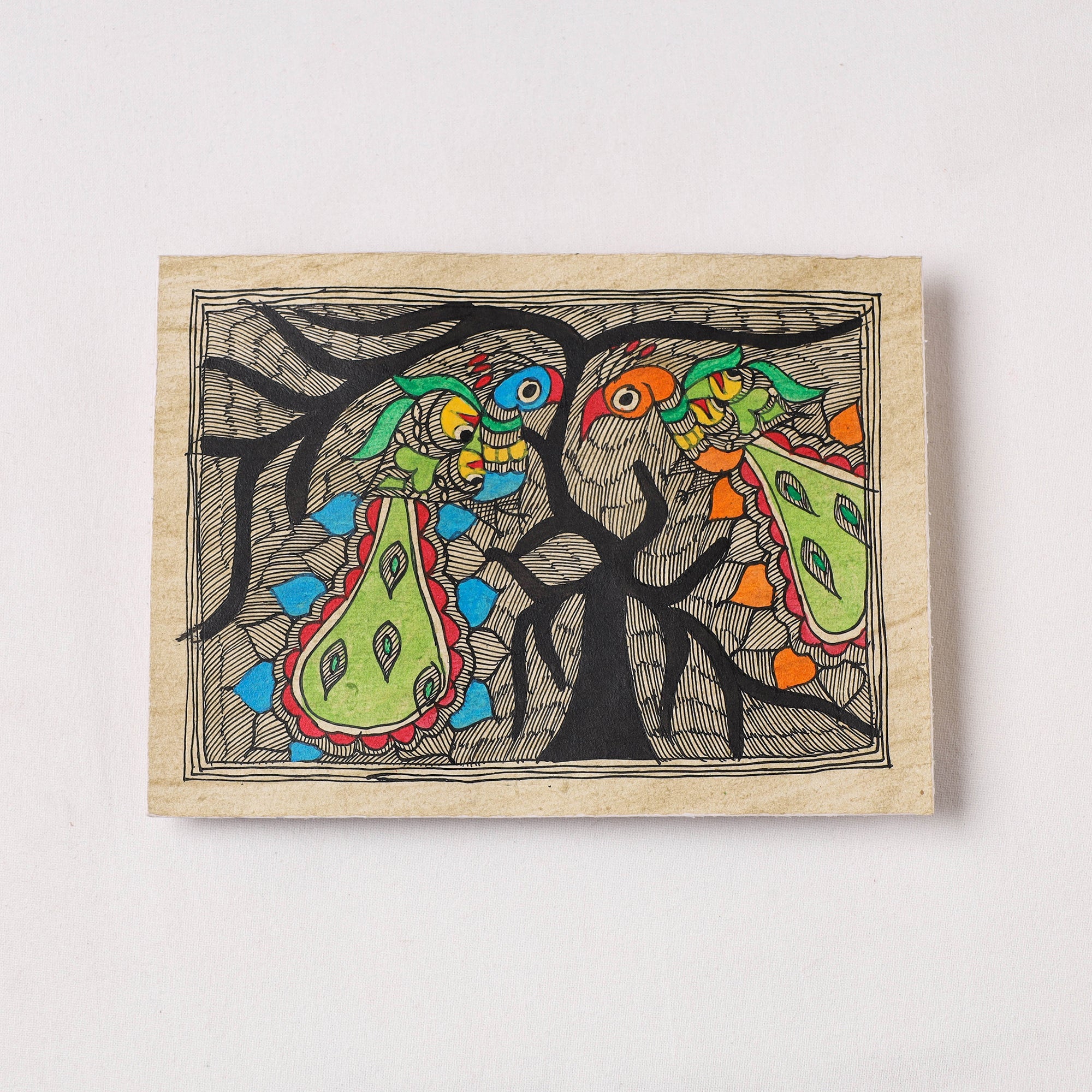 Paswan 5 x – GODNA PAINTINGS BY SHRAVAN KUMAR Godna Madhubani Painting by Shravan Paswan (5 x 7 in)