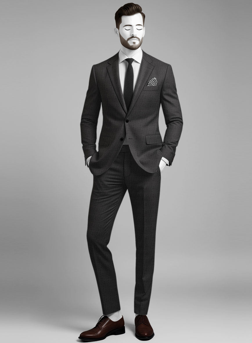 StudioSuits Napolean Esso Tartan Charcoal Wool Suit