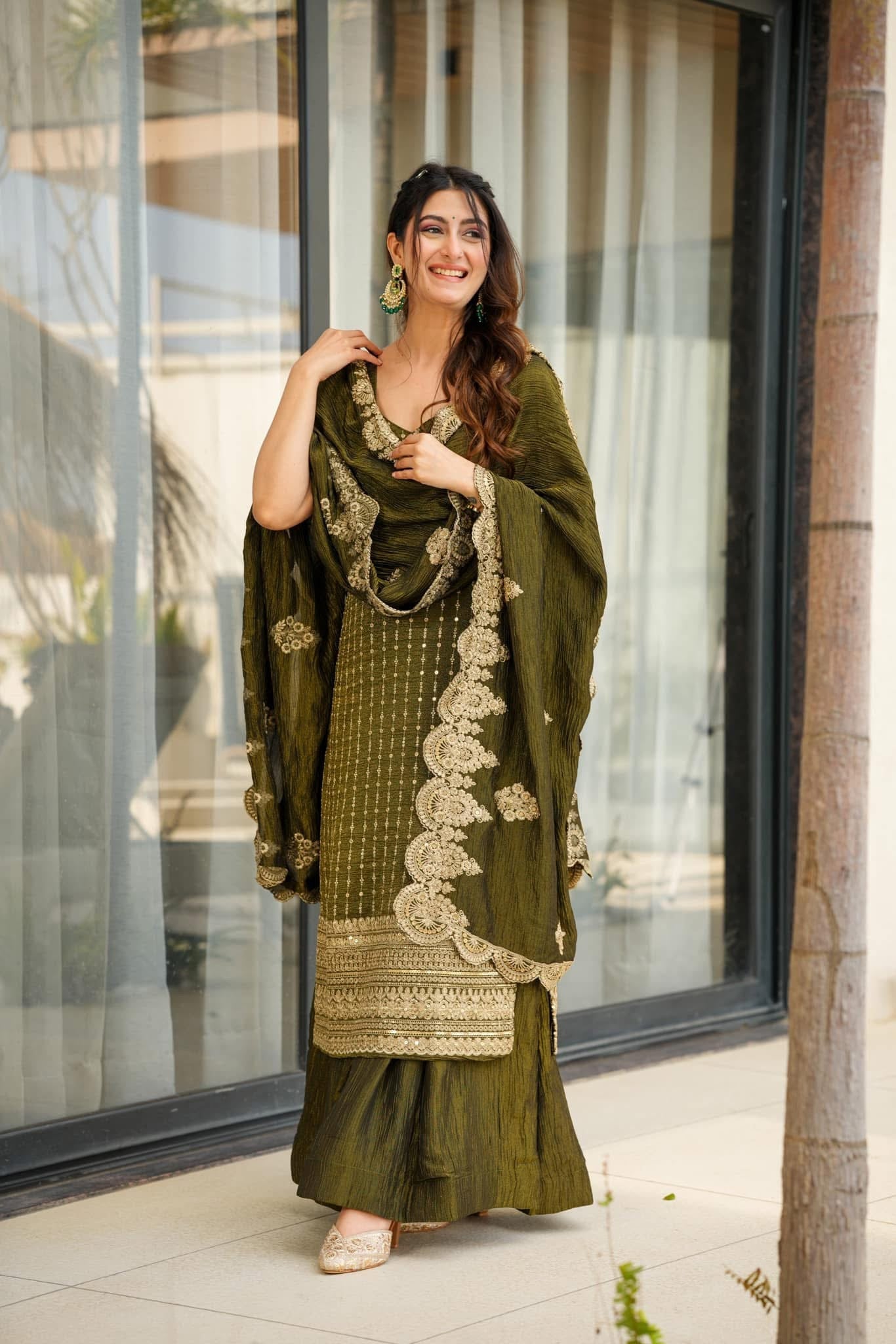 Idaho0 Moss green Majesty suit set - view 6