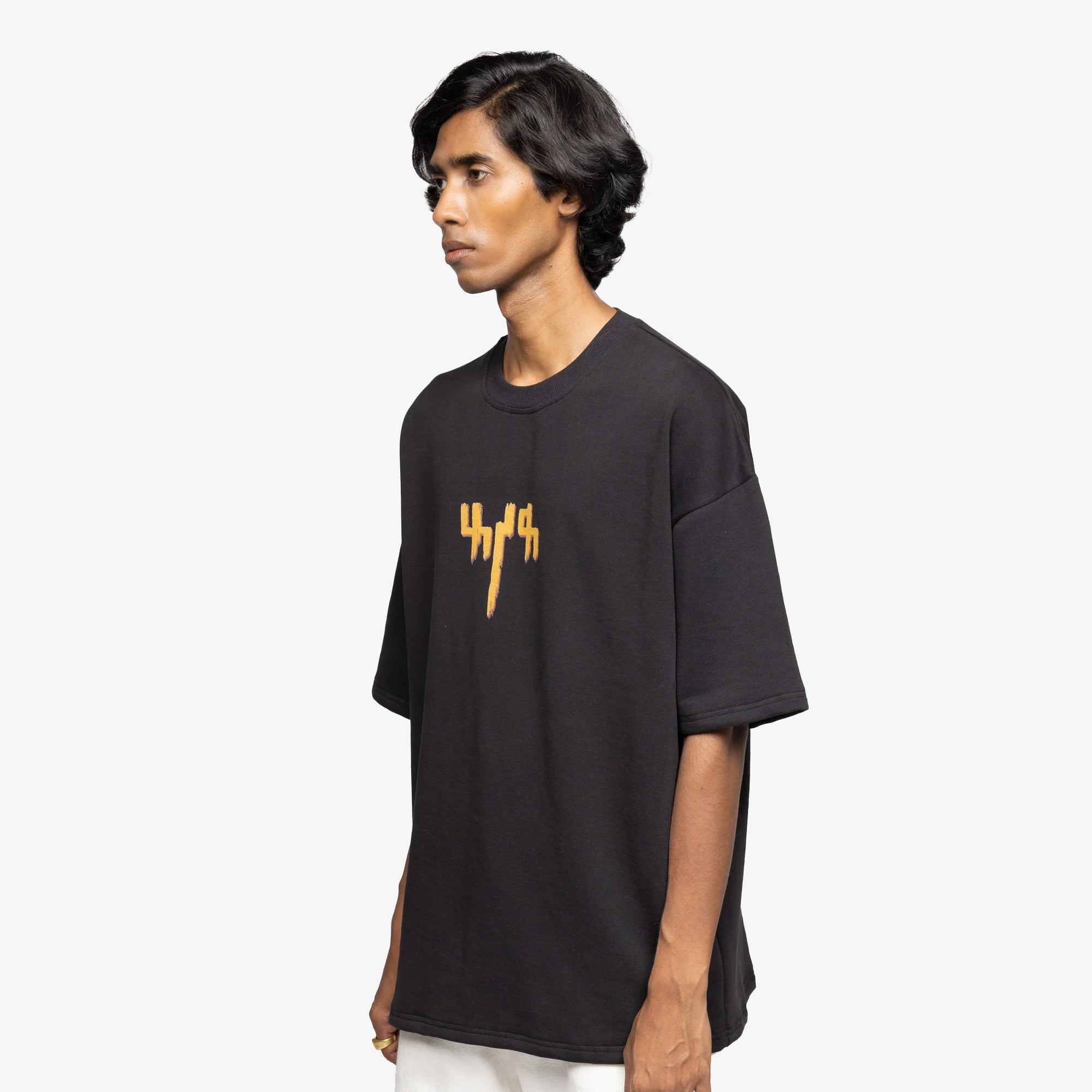 F A R A K | Taaza Khabar T-shirt { Black/black - view 3