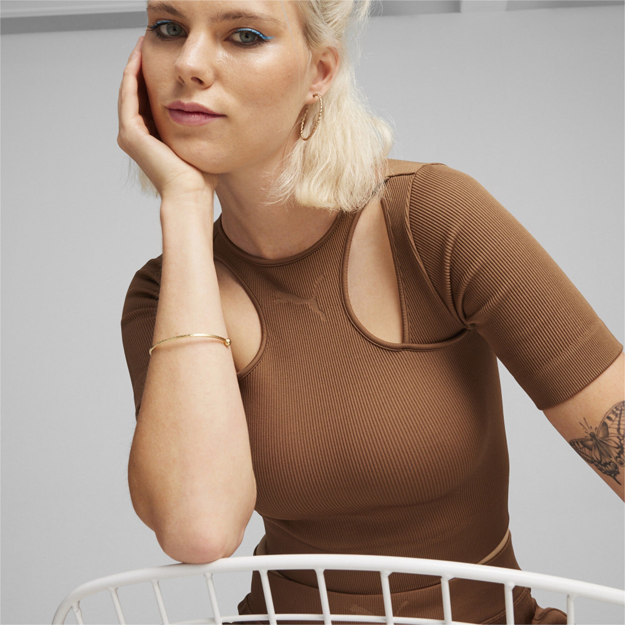 Puma | DARE TO MUTED MOTION TEE { BROWN - view 3