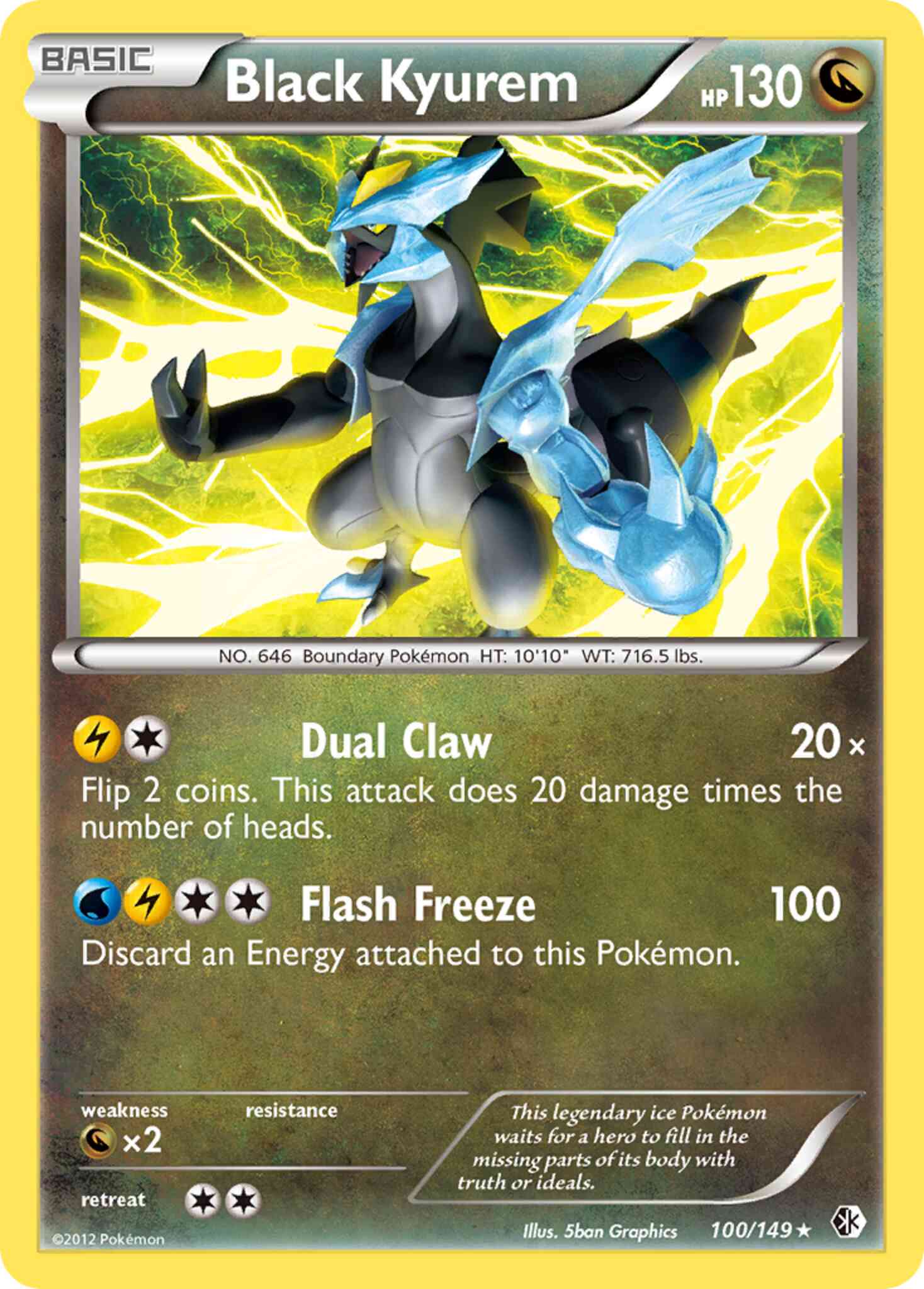 Rare bw7-100 reverse – Pokémon Black Kyurem - 100/149 - Rare [bw7-100] [Reverse Holo]