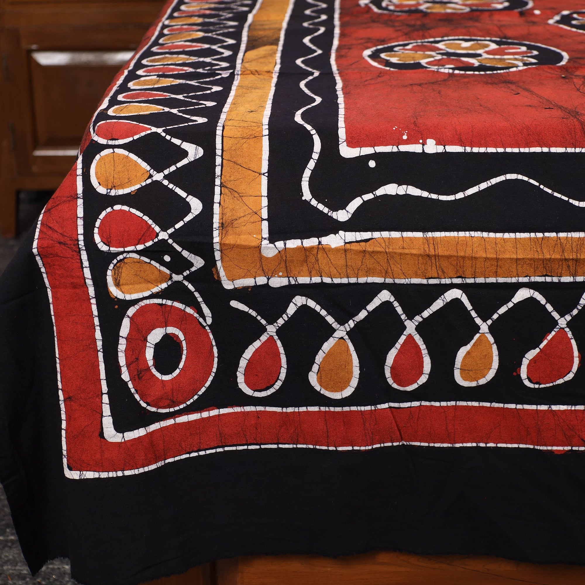 KACHCHH JI CHHAAP Black - Hand Batik Printed Cotton Single Bed Cover (96 x 59 in) 10 - view 2