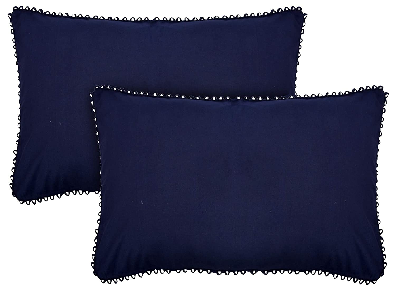 Kuber Industries Plain Design 2 Piece Cotton Pillow Cover Set - 18"x27", Blue