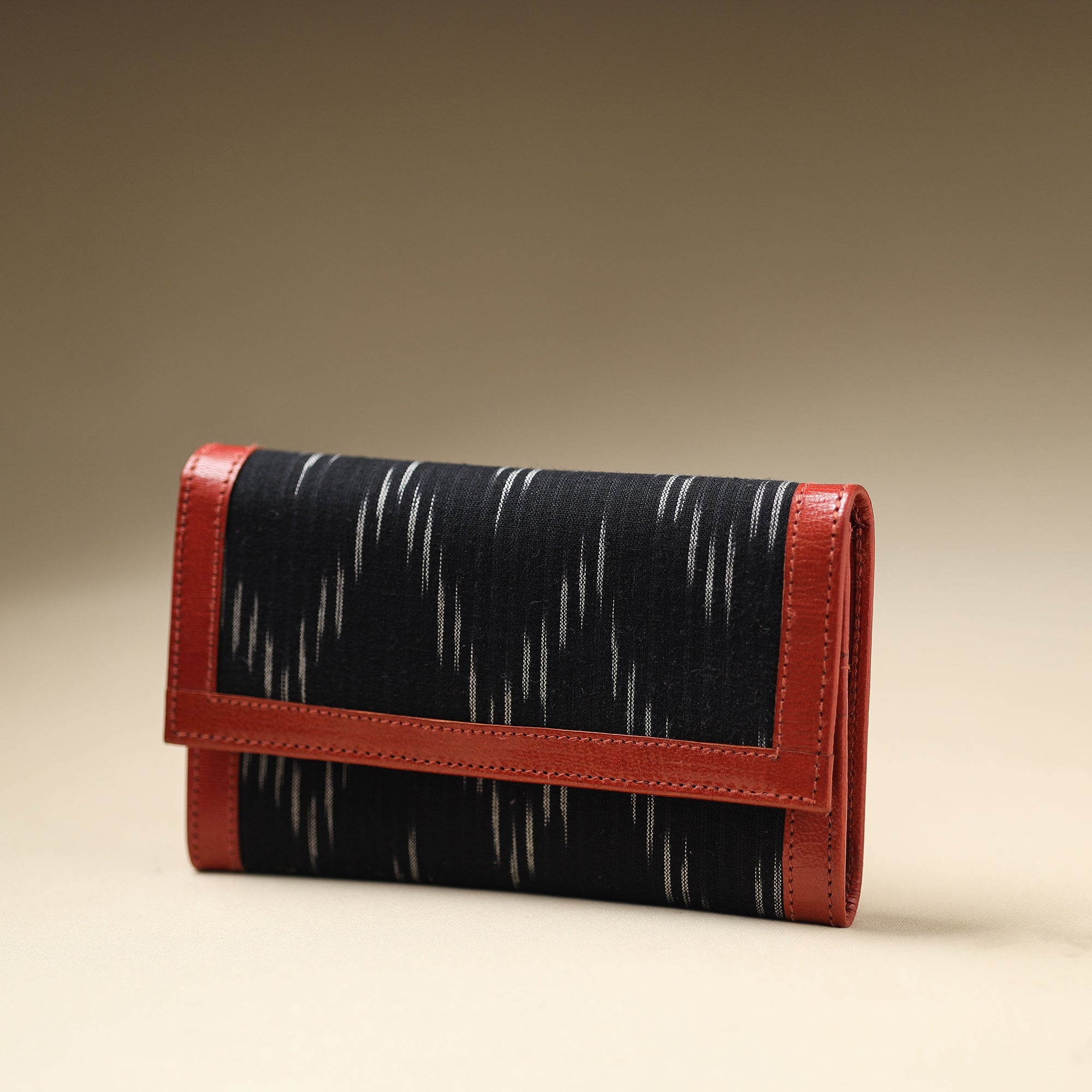 ASALKAAR Black - Handcrafted Ikat Weave Leather Wallet - view 2