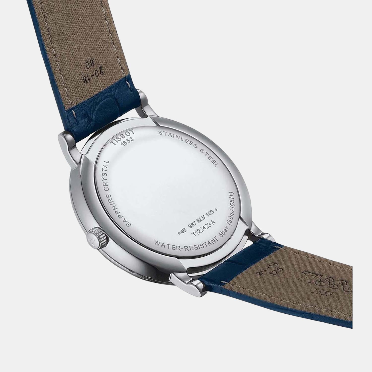 Tissot Carson Men Quartz Blue Dial Analog Leather Watch T1224231604300 - view 3