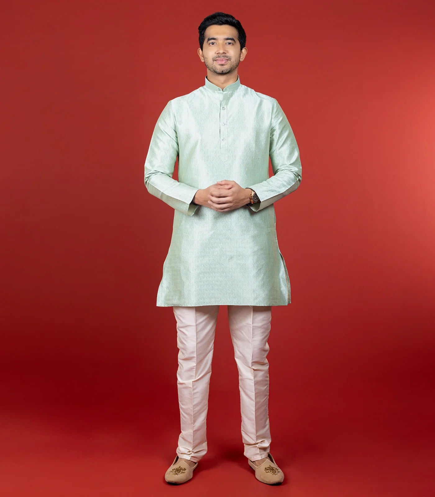 RmKV Pastel Green Short Kurta -Green
