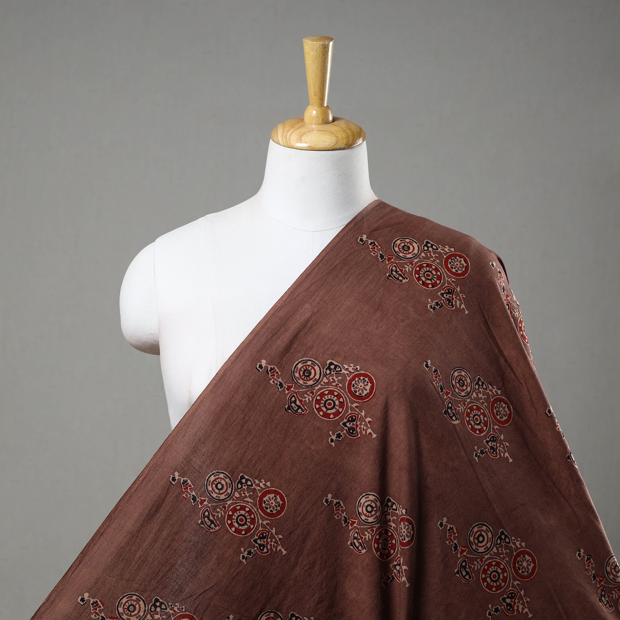 KACHCHH JI CHHAAP Brown - Pure Cotton Ajrakh Print Fabric 20