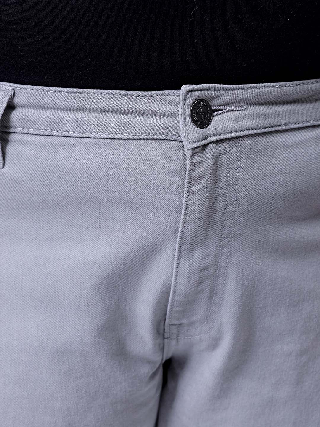 Hardsoda Men's Plus Size Grey Carrot Fit Solid Stretchable Jeans - view 6