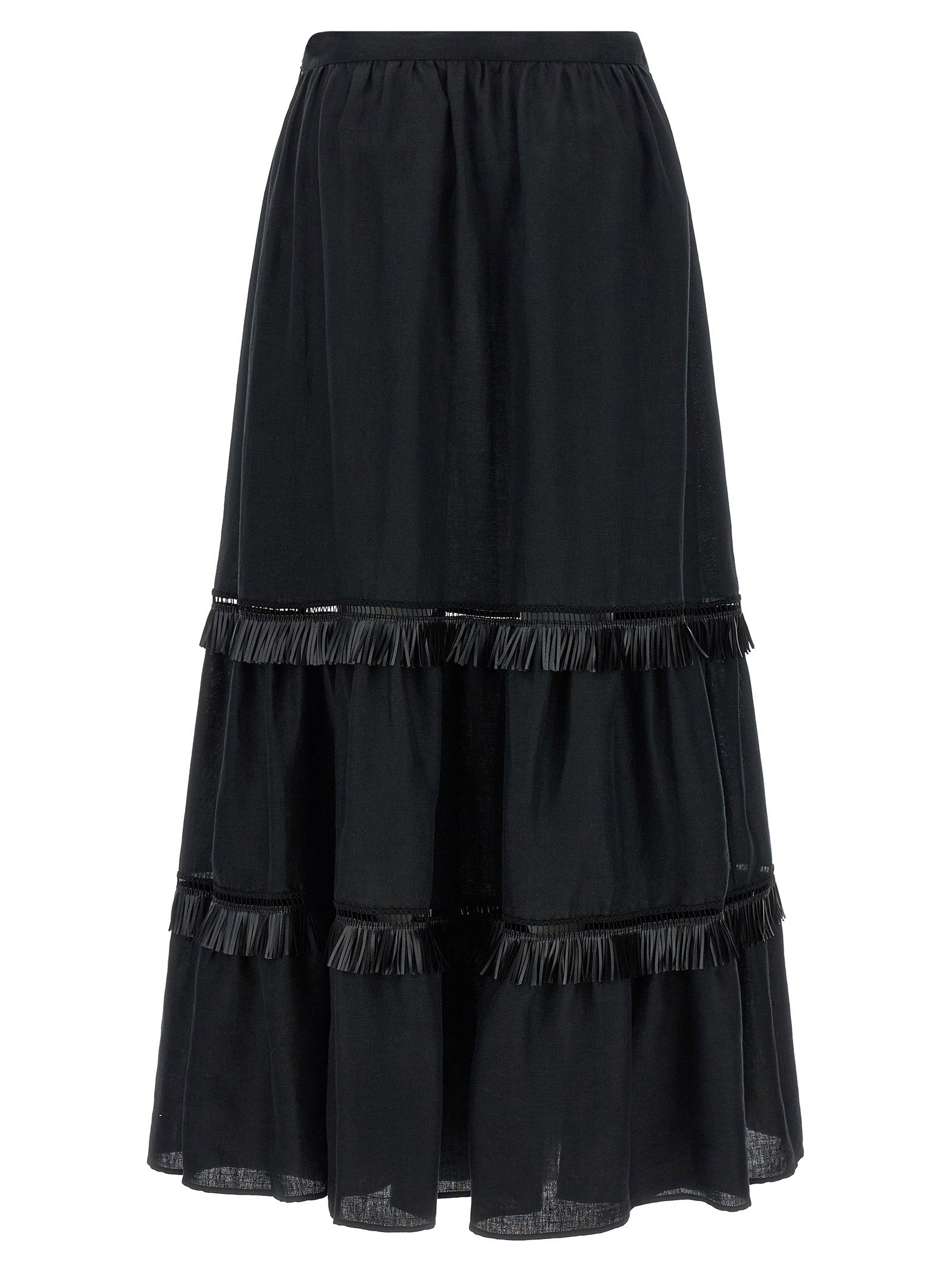 Kiton Fringed Skirt – 100% linen - view 2
