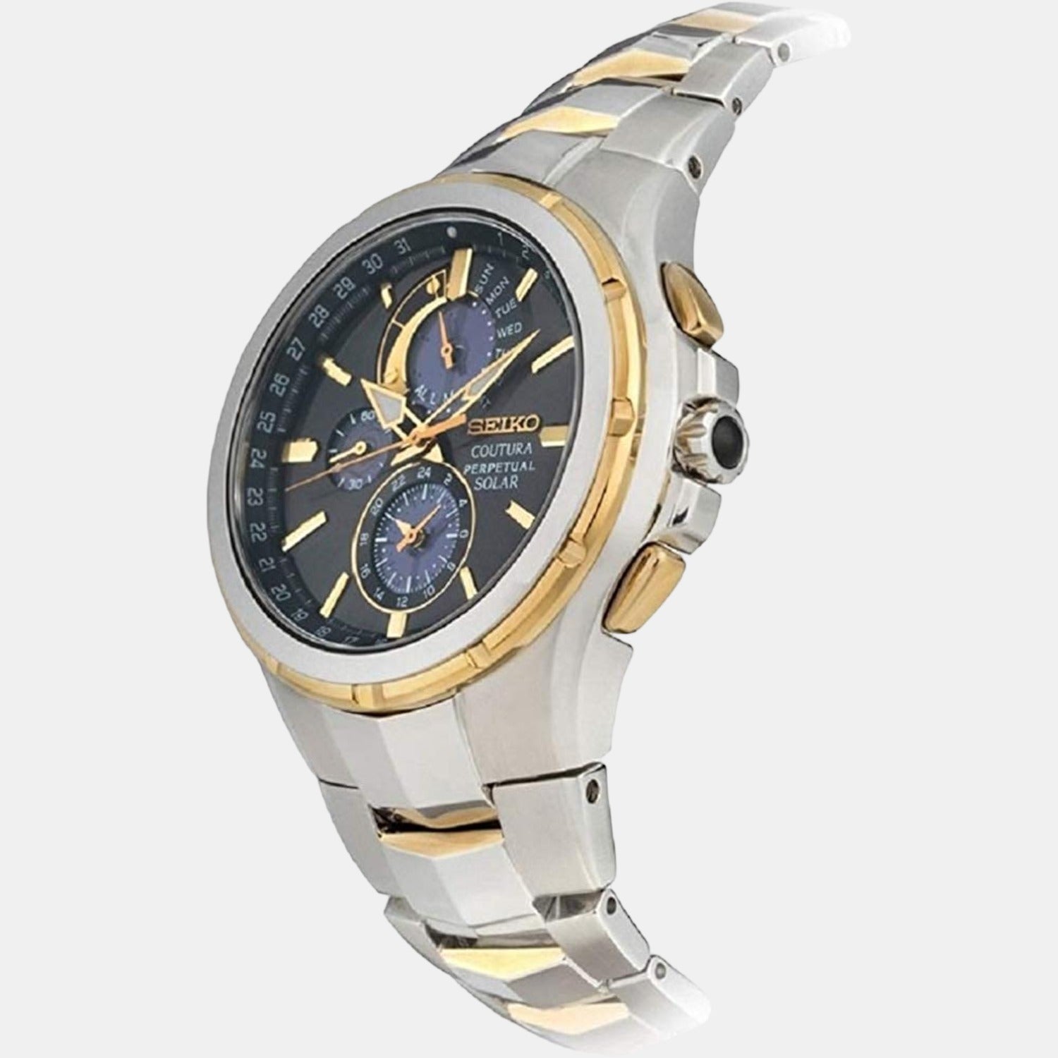 Seiko Coutura Men Solar Black Dial Chronograph Stainless Steel Watch SSC376P9 - view 2