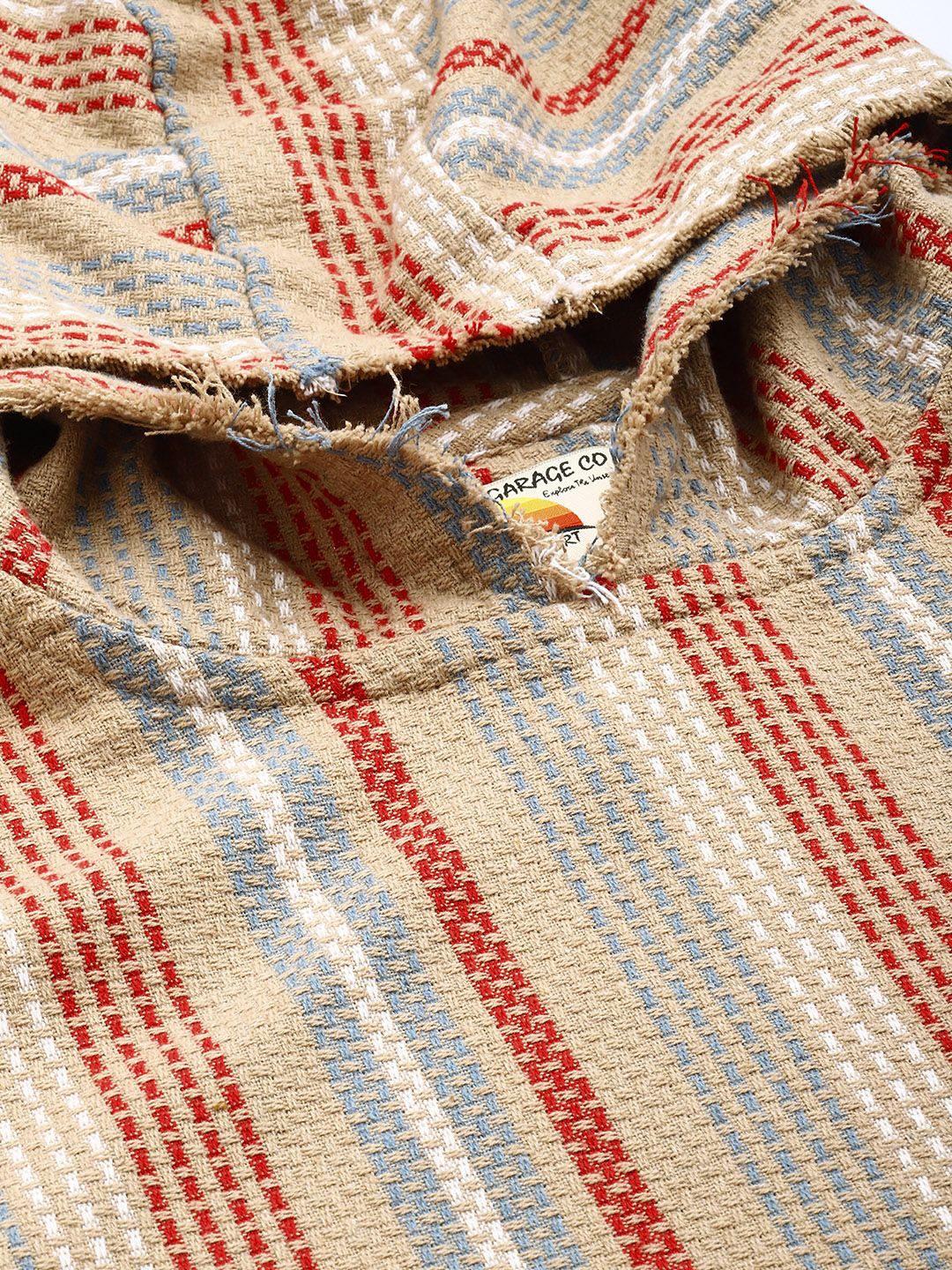 The Indian Garage Co Men's Brown Relaxed Fit Vertical Stripes Resort Wear Shirt - view 5