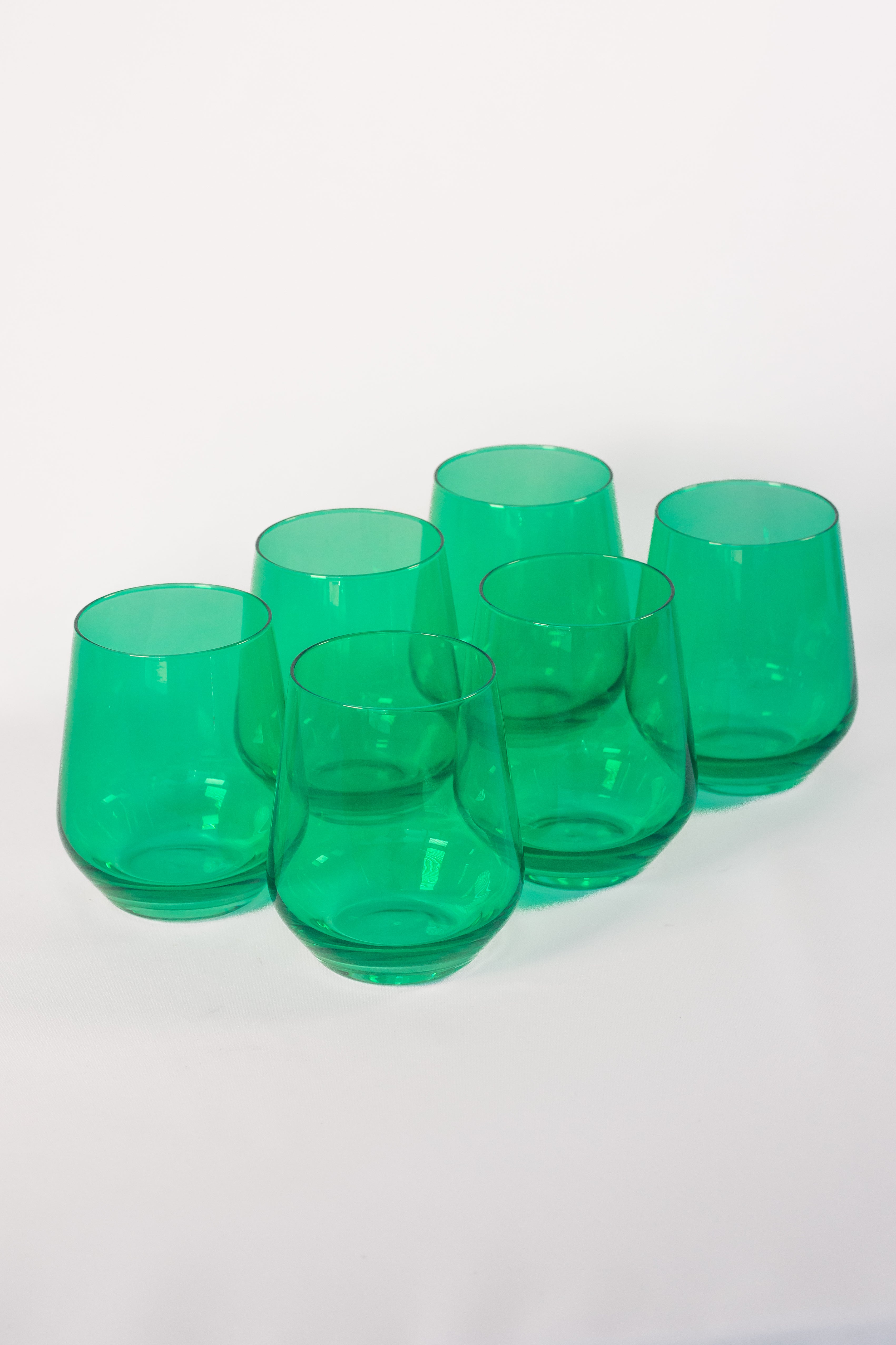 Estelle Colored Glass Estelle Colored Wine Stemless - Set of 6 {Kelly Green}