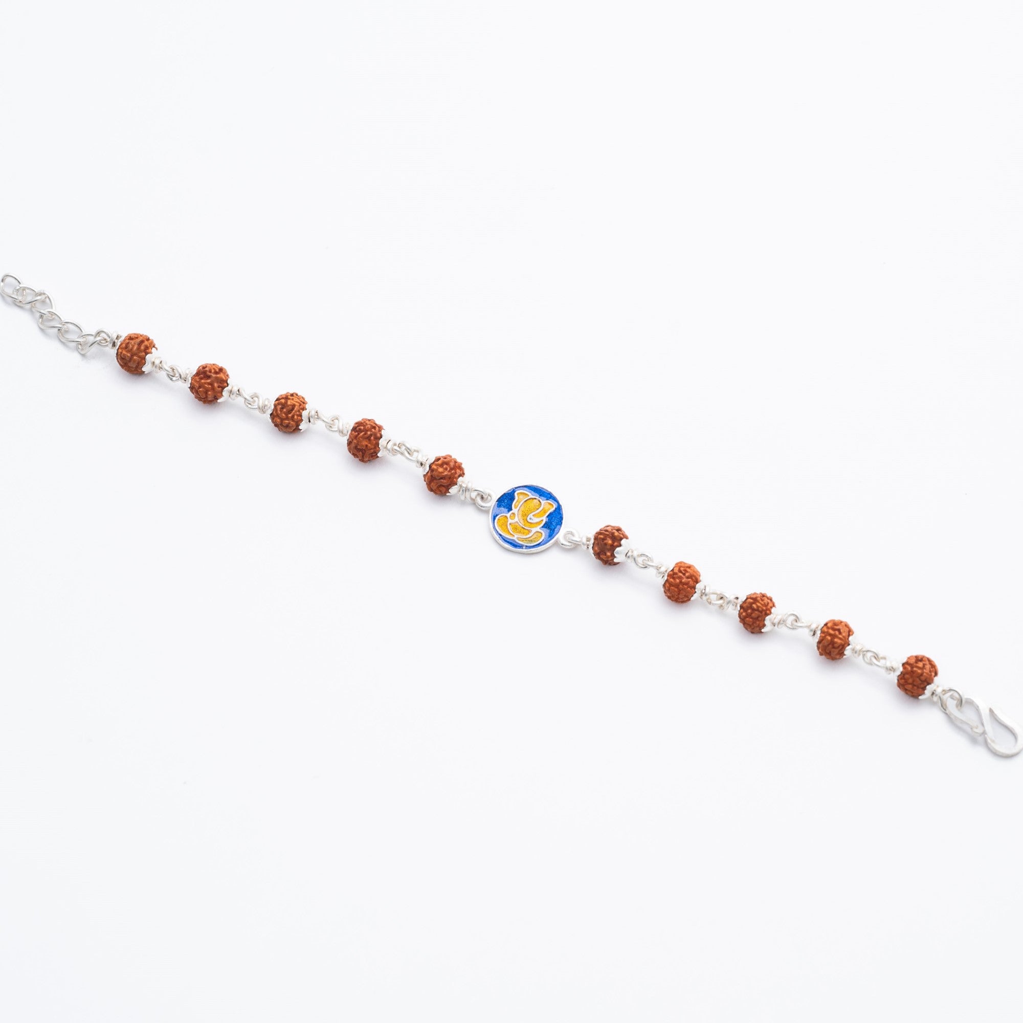 Prinjal Jewellers Rudraksha Silver Bracelet with Ganesh Single Line for Kids - view 2