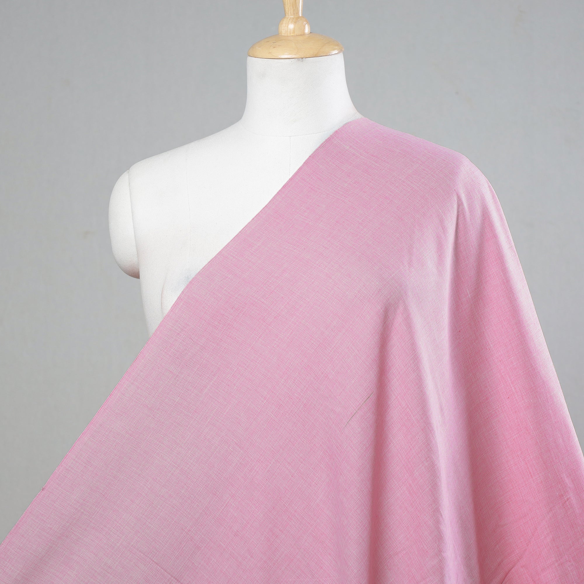 SOUTH KARGHA Baby Pink Texture Prewashed Plain Dyed Cotton Fabric