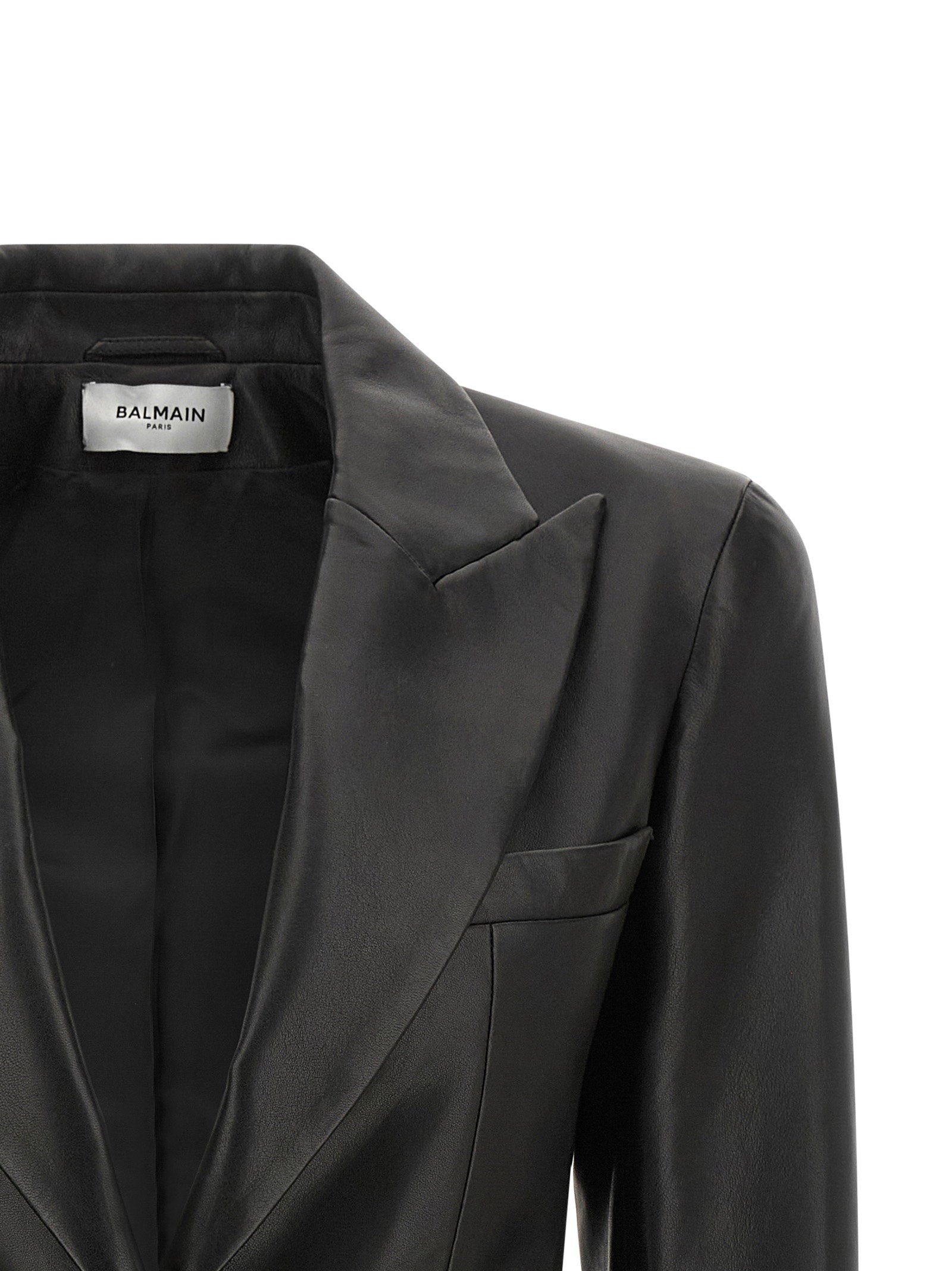 Balmain Leather Blazer - view 3
