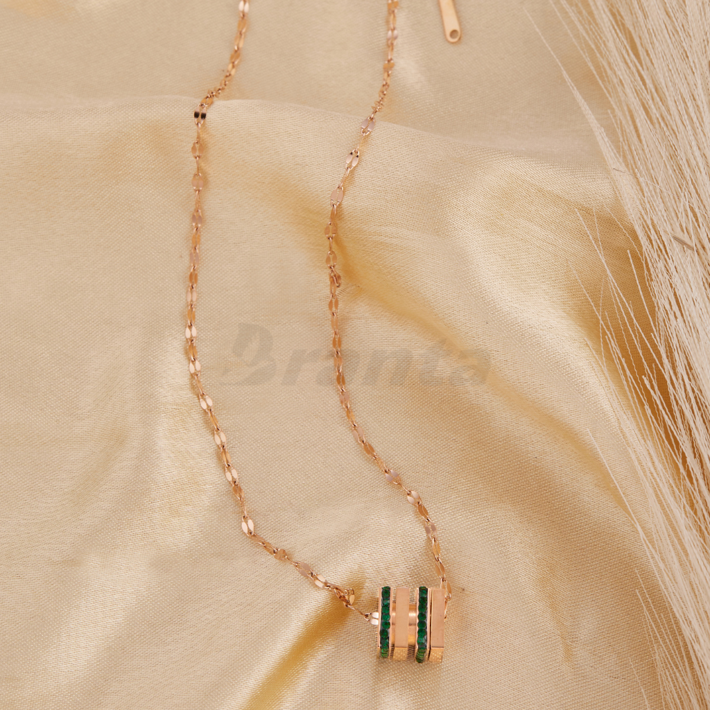 Branta Emerald Brilliance Pendant Rose Gold Necklace For Women - view 2