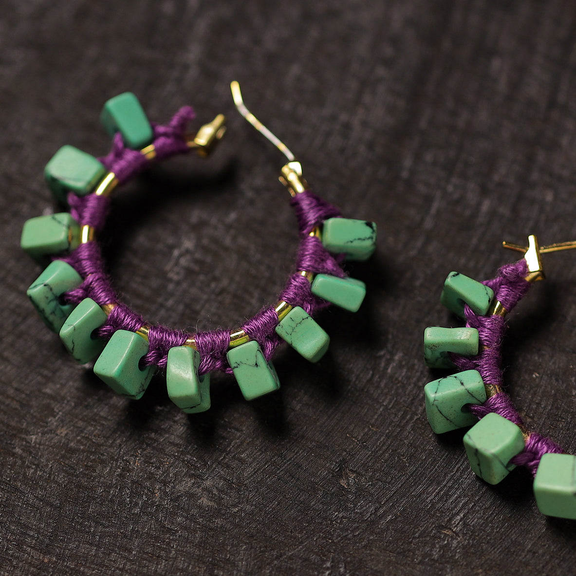 JALPARI Amayra Handmade Thread & Stone Work Earrings 13 - view 2