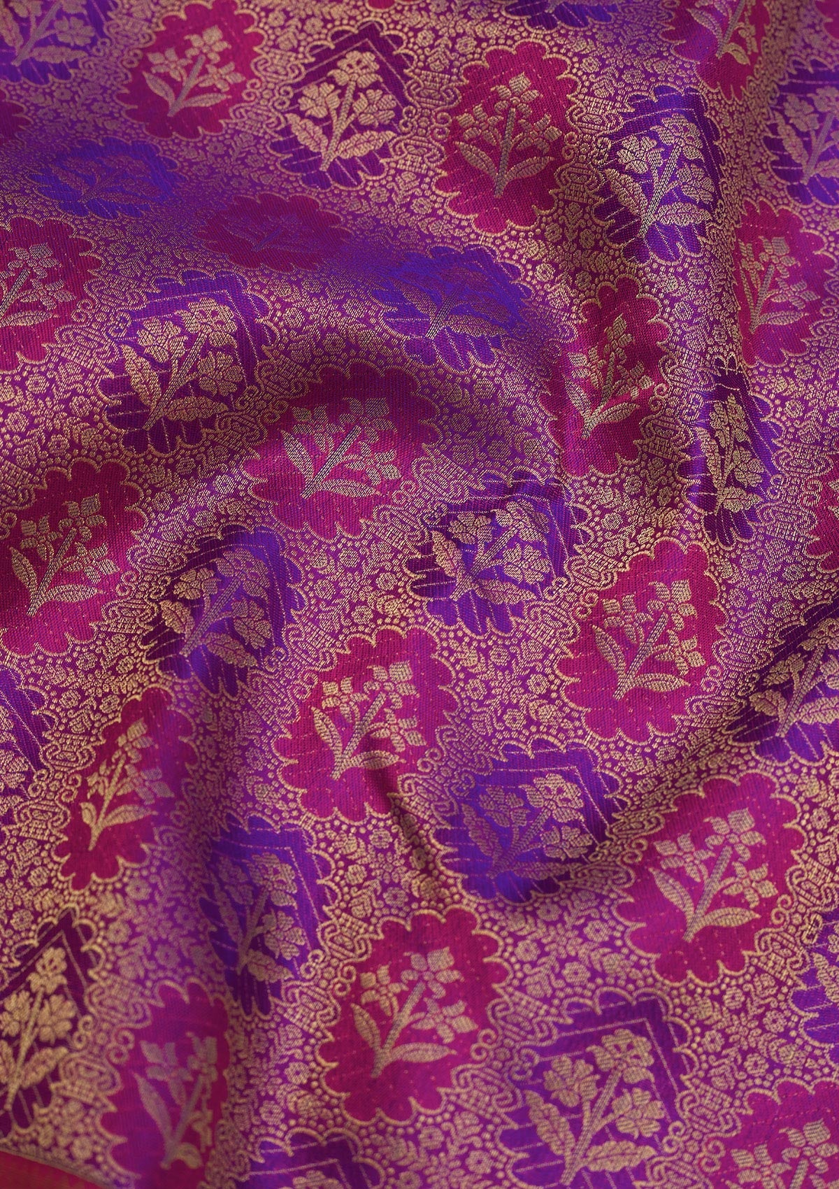 Koskii Purple Zariwork Pure Silk Saree – Women's - view 2