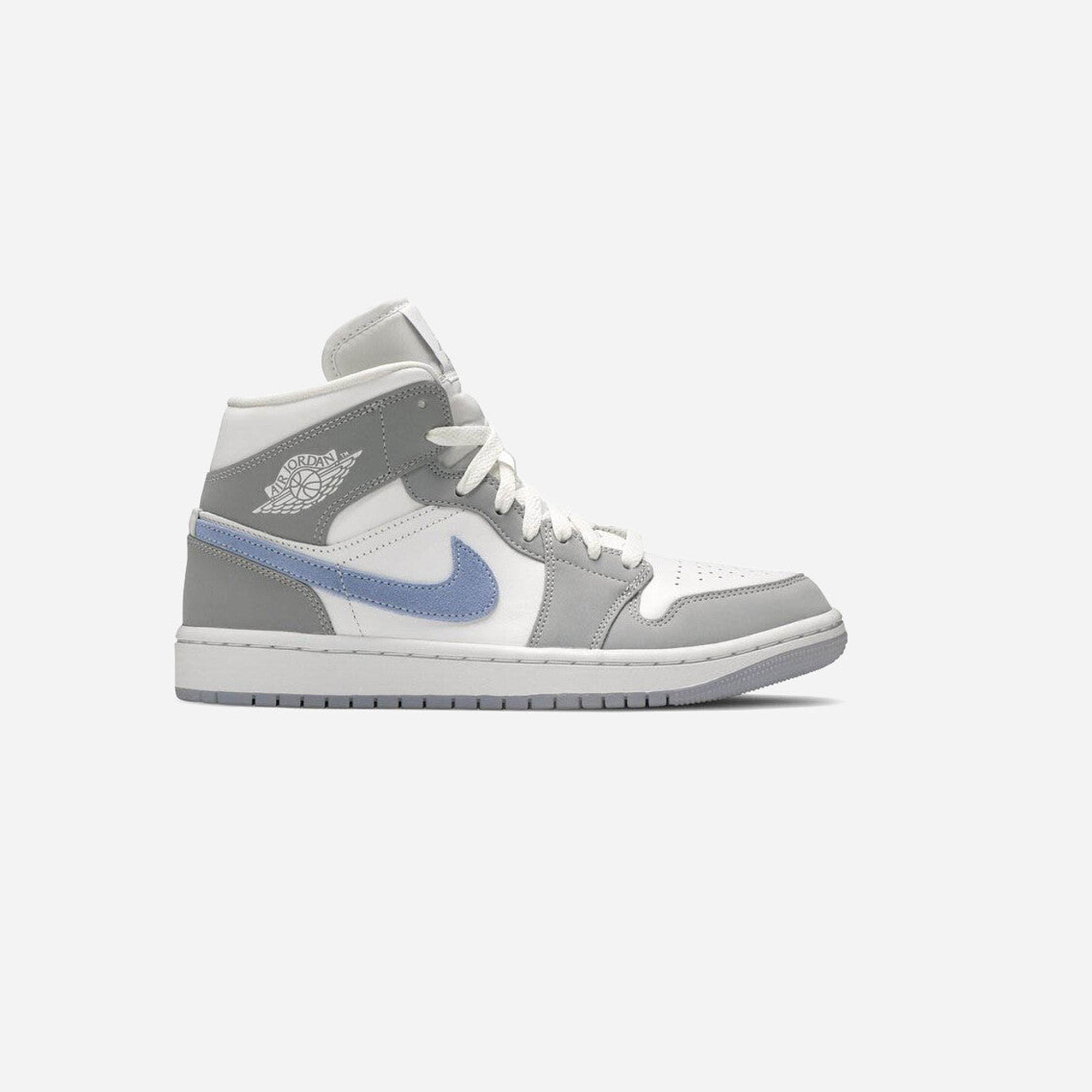 Nike Air Jordan 1 Mid Wolf Grey Aluminium WMNS