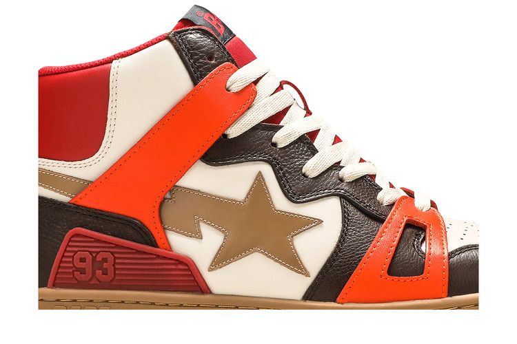A Bathing Ape Bape Sta 93 Hi Red Orange Light Sand - view 2