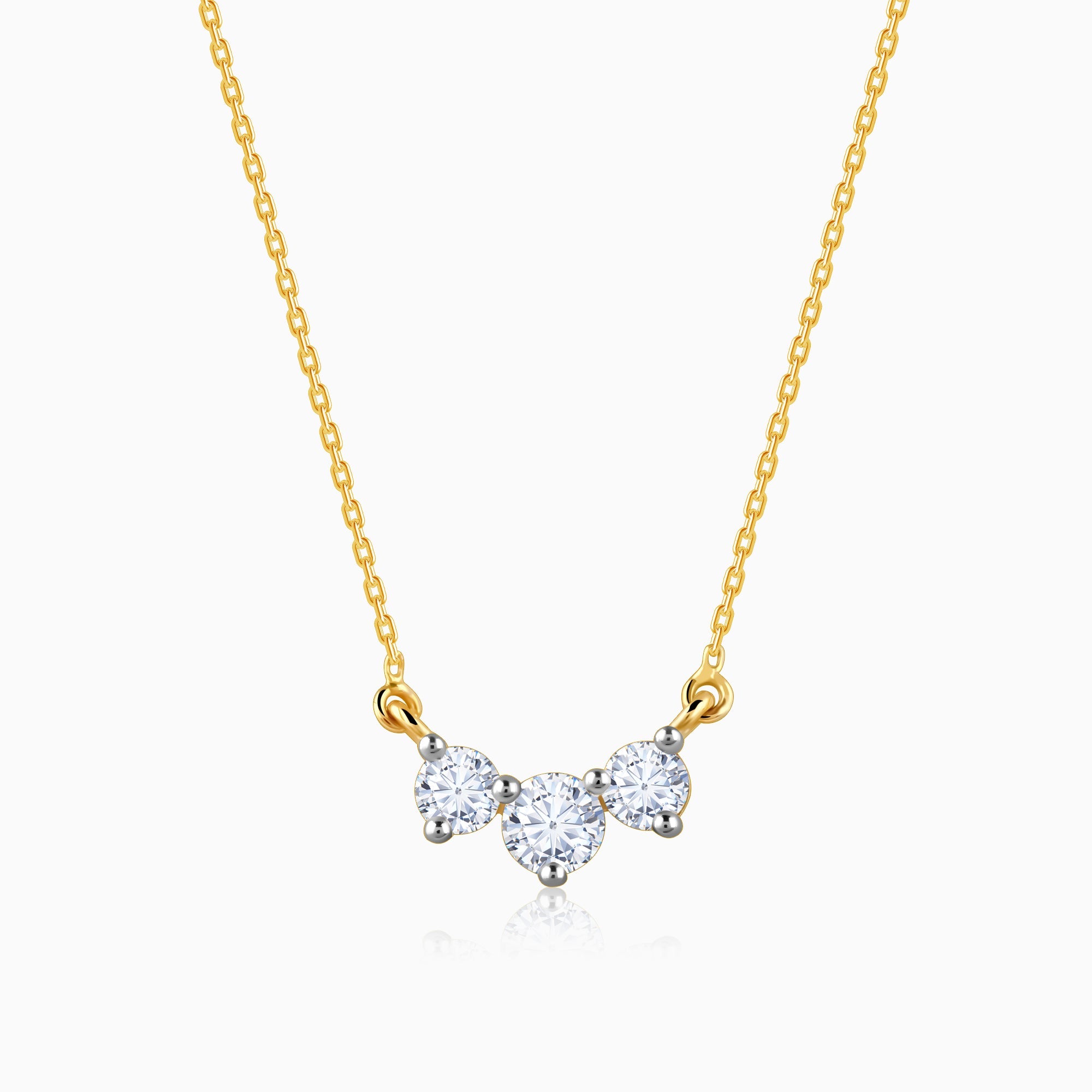 GIVA Jewellery Gold Trilove Diamond Necklace