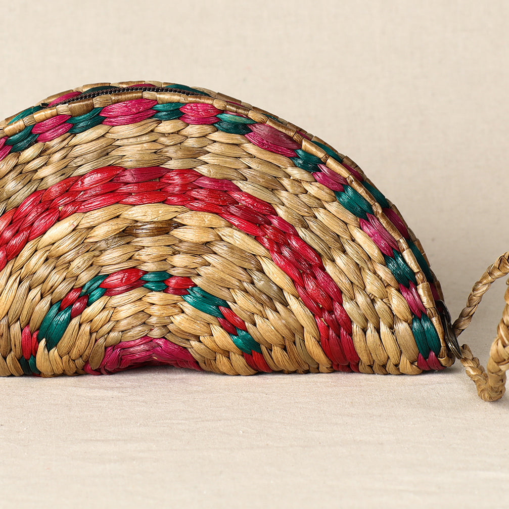 ITOKRI CRAFTS INITIATIVE Beige - Handmade Organic Water Hyacinth Hand Purse from Assam - view 2