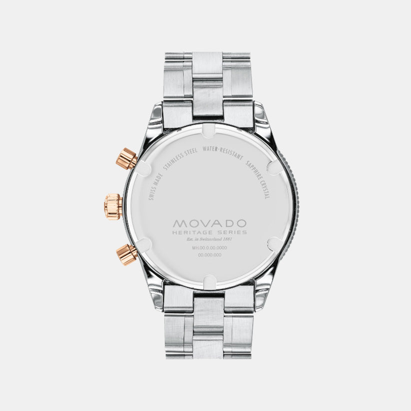 Movado Heritage Men Quartz Blue Dial Chronograph Stainless Steel Watch 3650183 - view 3