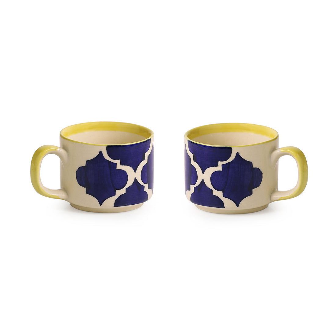 EXCLUSIVELANE 'Sea-Tea' Handpainted Tea Cups & Kettle Set With Tray In Ceramic - view 5