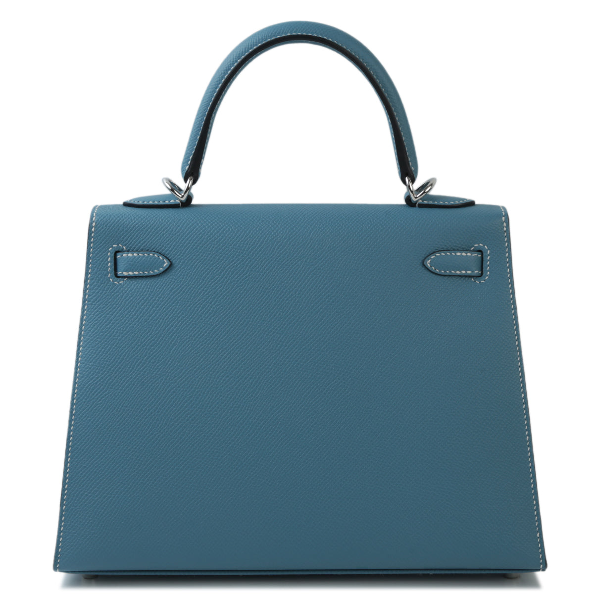 Cop Underdog HERMÈS Kelly 25 Sellier handbag in New Bleu Jean Epsom leather with Palladium hardware - view 2