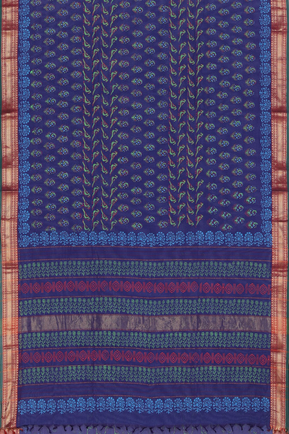 Kalanjali Ethnics Hand block printed cotton saree - view 4