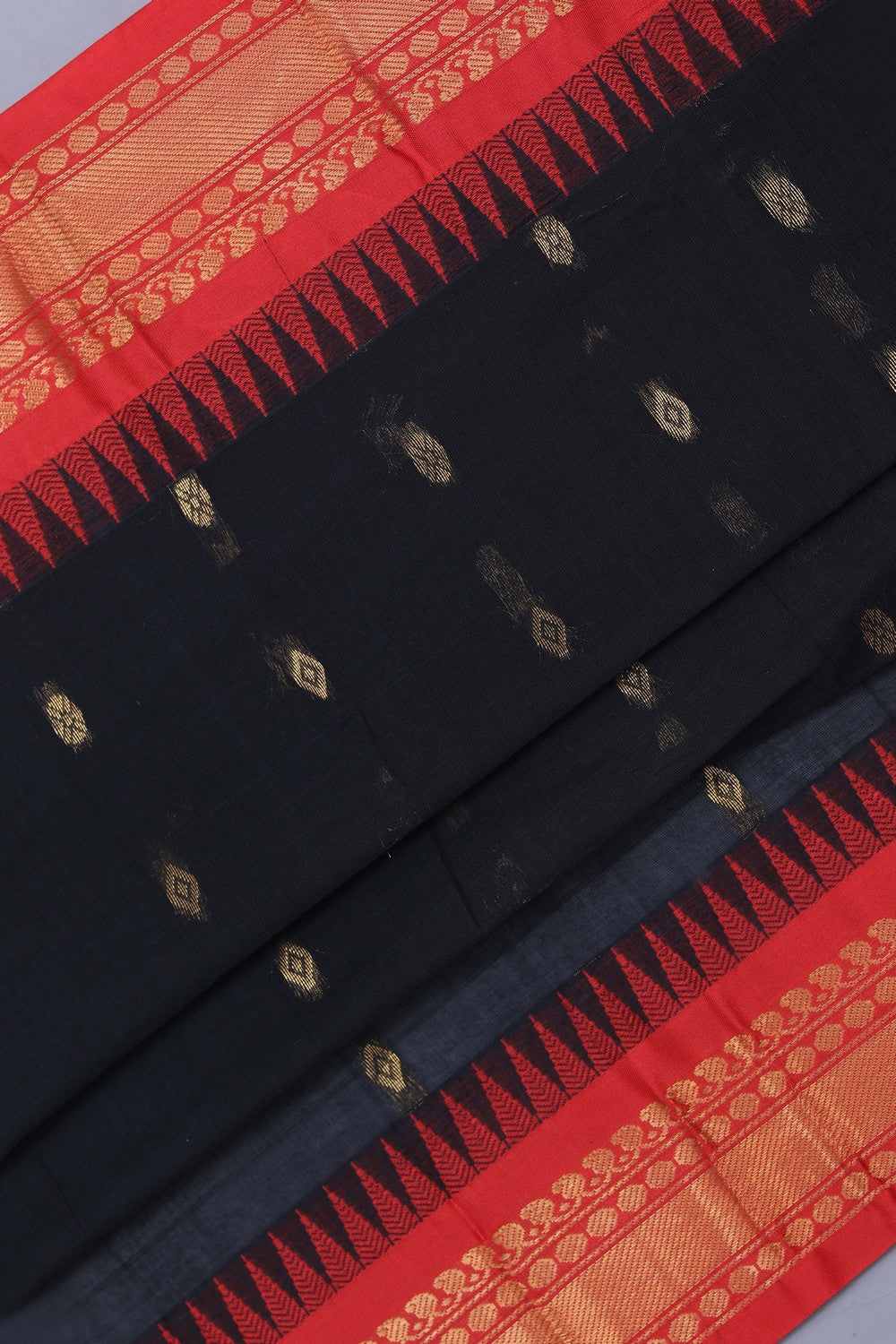 Kalanjali Gadwal Cotton Black Saree – Women's - view 2