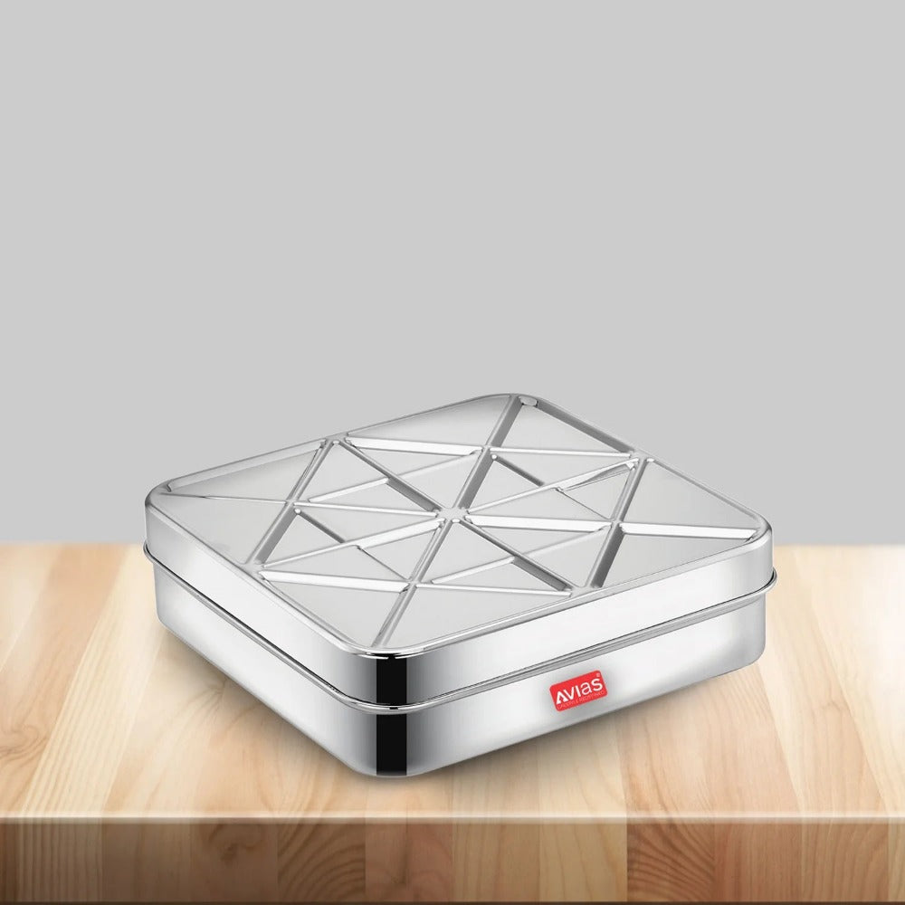 AVIAS Trios Square Stainless Steel Spice Box | 9 Containers and 1 Spoon | Silver - view 2