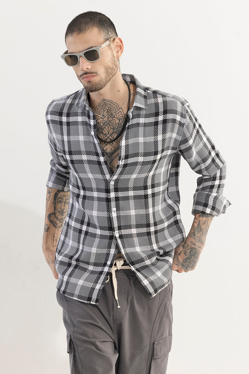 SNITCH Gridline Grey Checks Shirt