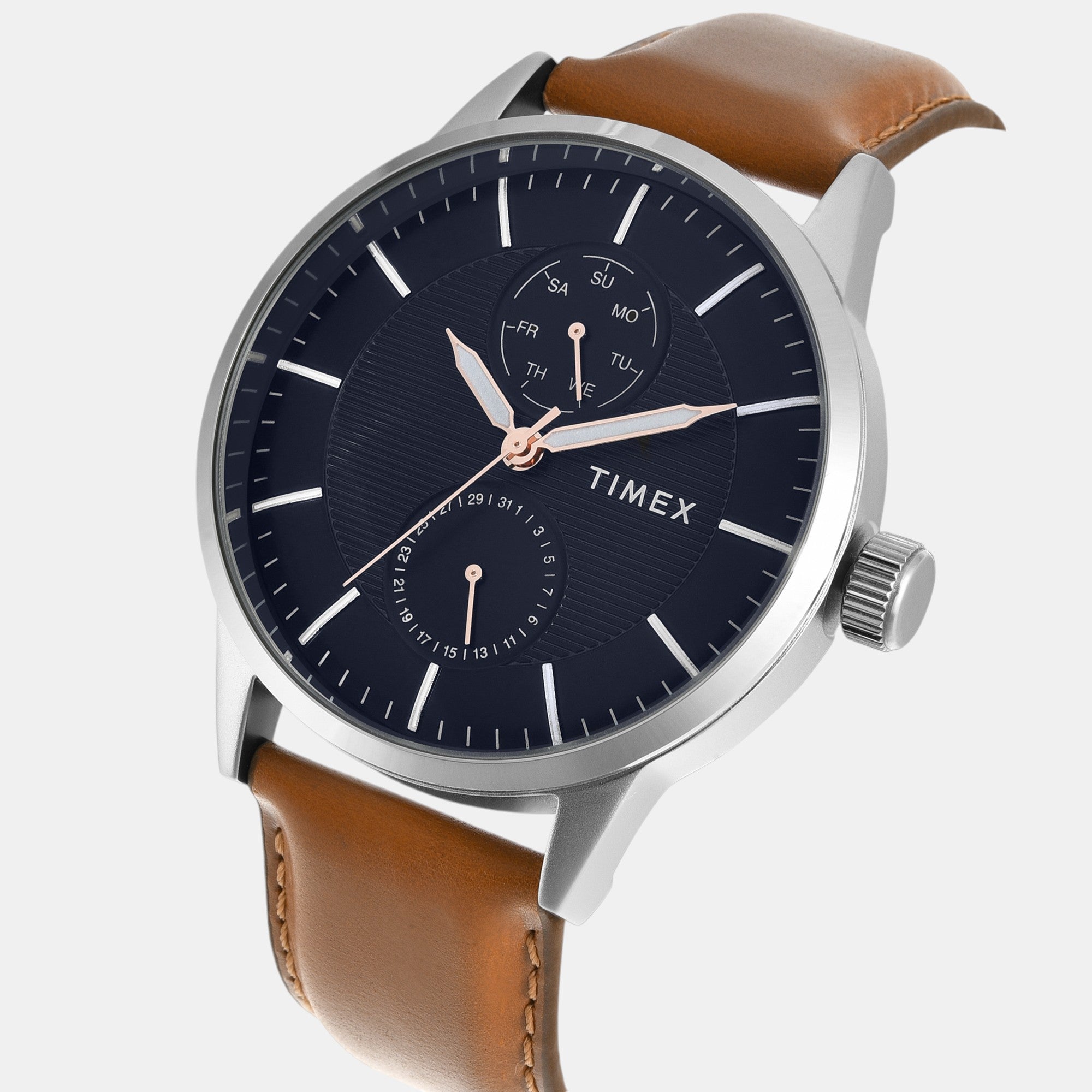 Timex Fashion Men Quartz Blue Dial Multi-Function Leather Watch TWEG19912 - view 2