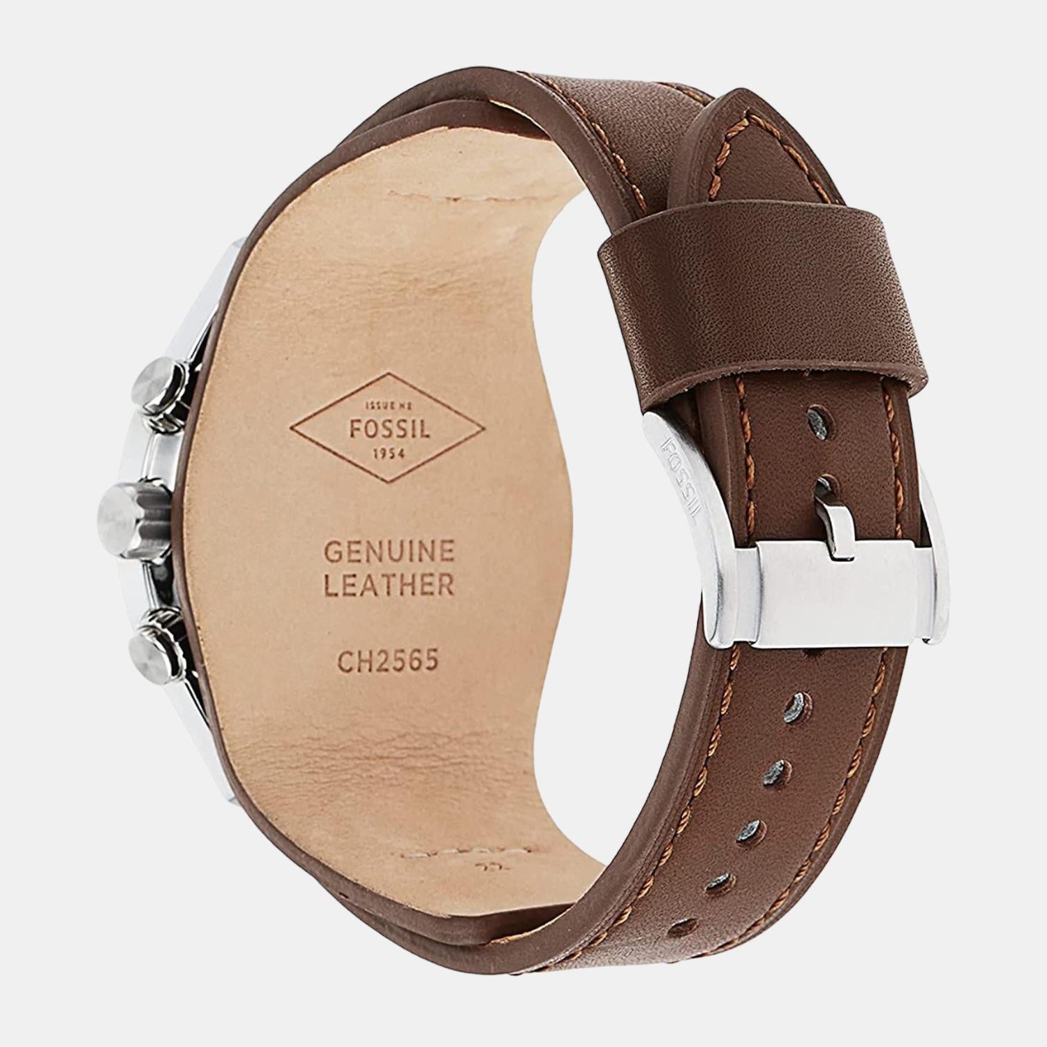 Fossil Coachman Men Quartz Two Tone Dial Chronograph Leather Watch CH2565 - view 4