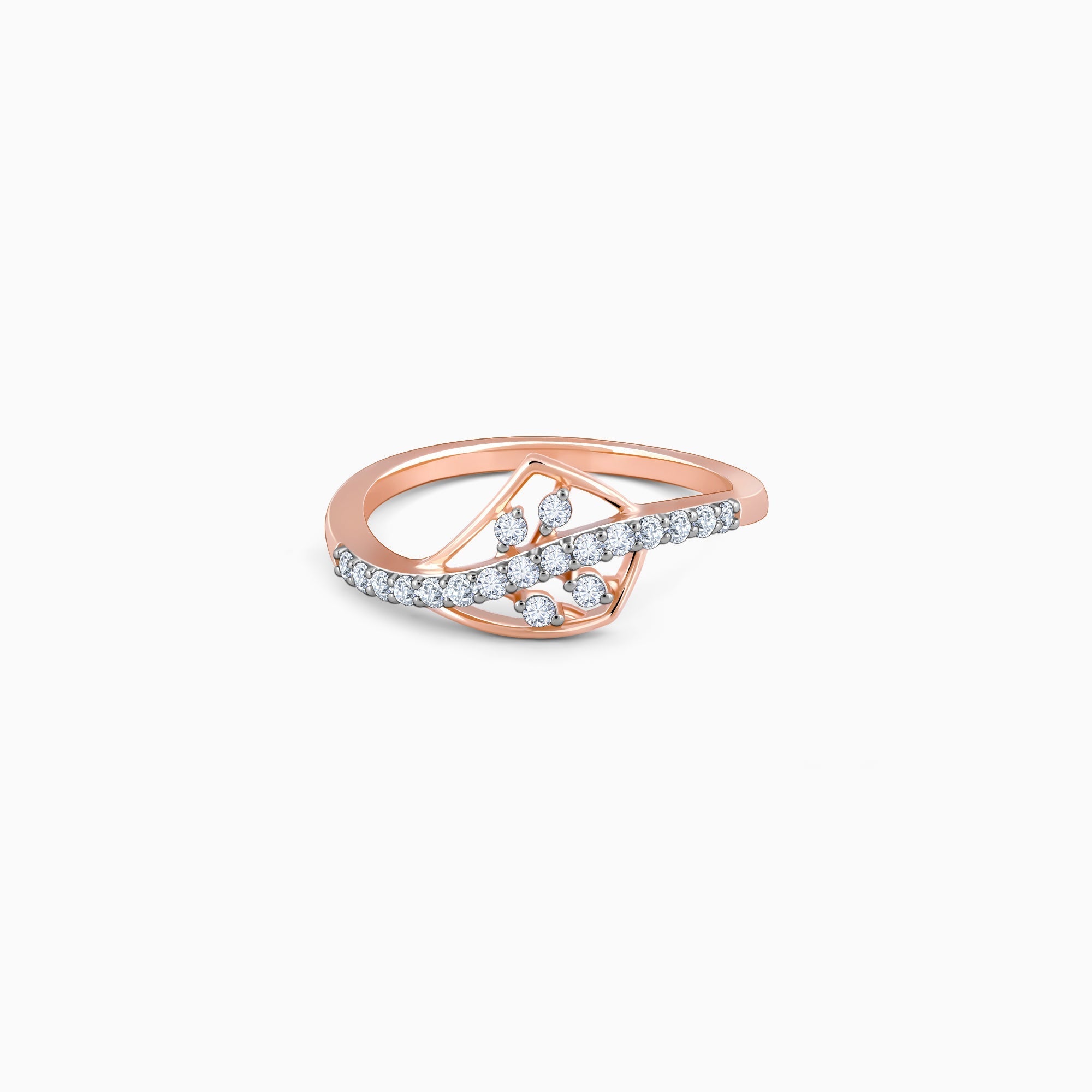 GIVA Jewellery Rose Gold Foliage Diamond Ring