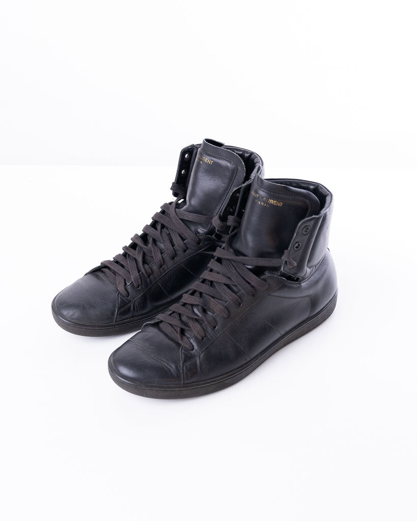 YSL Yves Saint Laurent Sl01H Leather High Top Sneakers - view 2
