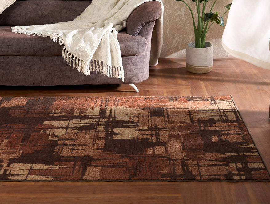 Spaces India Anti Skid Brown Wonder Full Carpet By Welspun