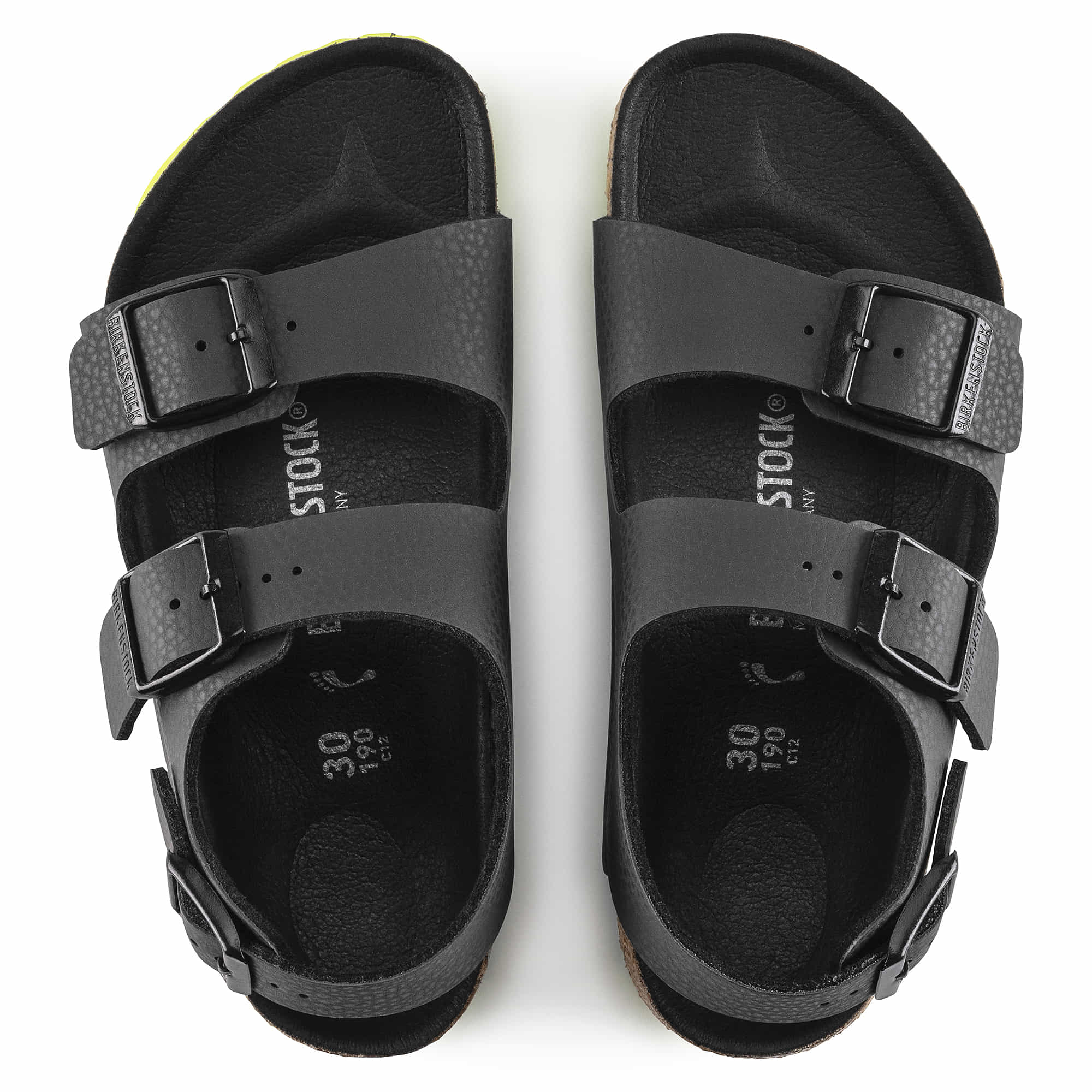 Birkenstock Milano Kids Birko-Flor – Black Black/Desert Soil Black Lime - view 2